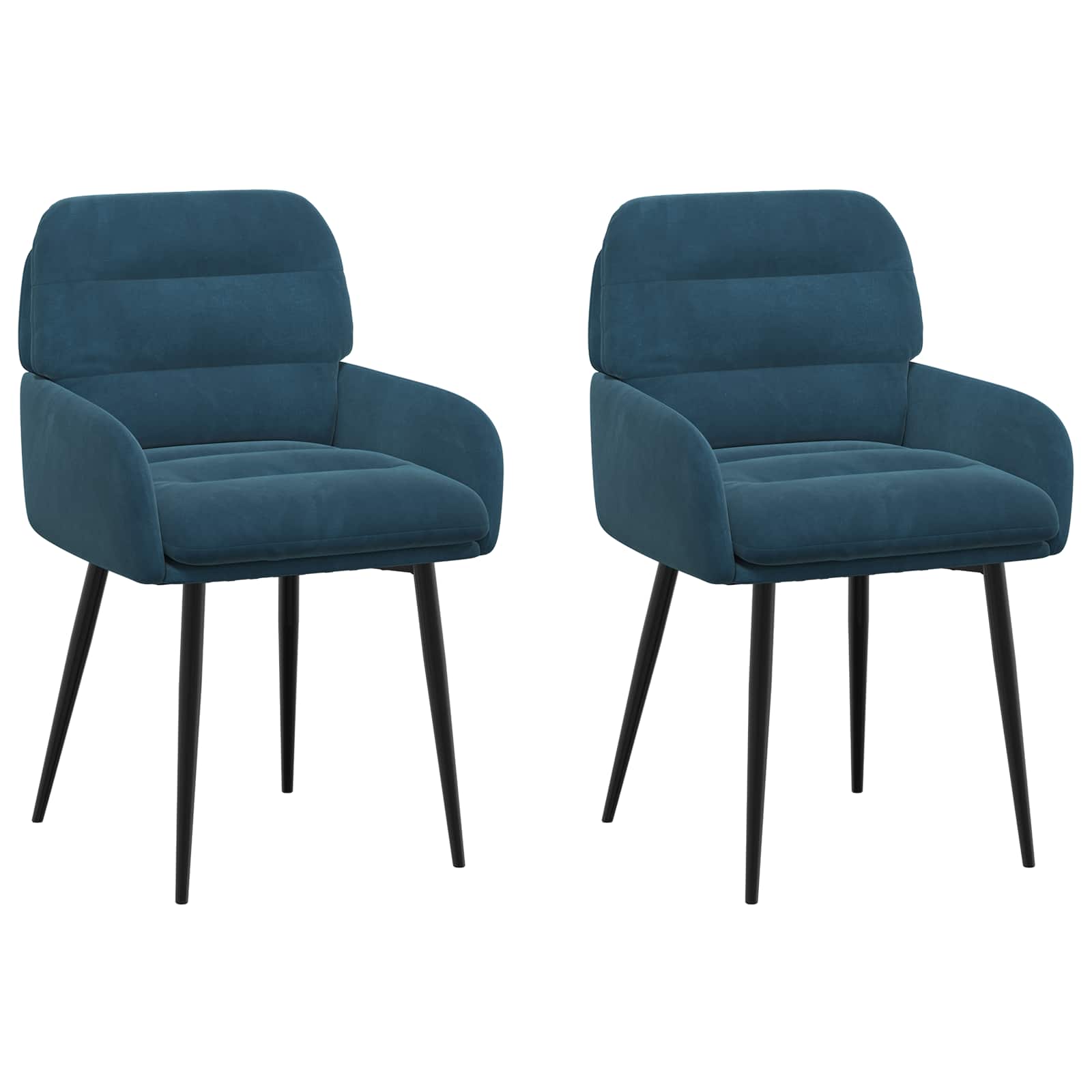 vidaXL Krzesła jadalne 2 pcs Welur niebieski 59 x 59,5 x 90 cm