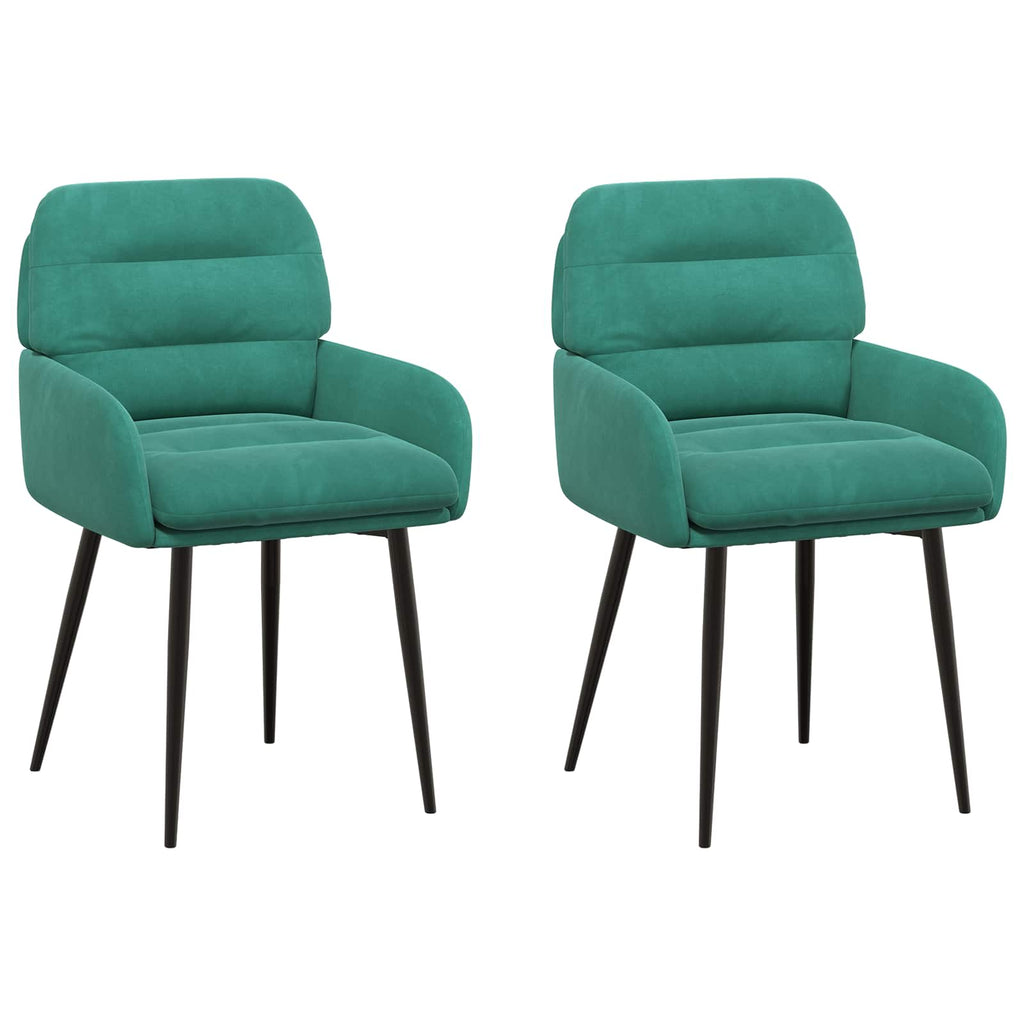 vidaXL Krzesła jadalne 2 pcs Welur Turkusowy 59 x 59,5 x 90 cm