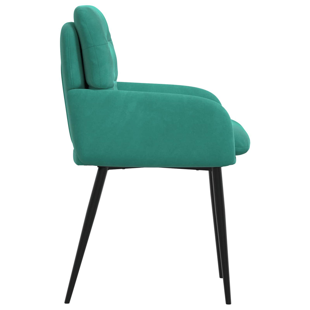 vidaXL Krzesła jadalne 2 pcs Welur Turkusowy 59 x 59,5 x 90 cm