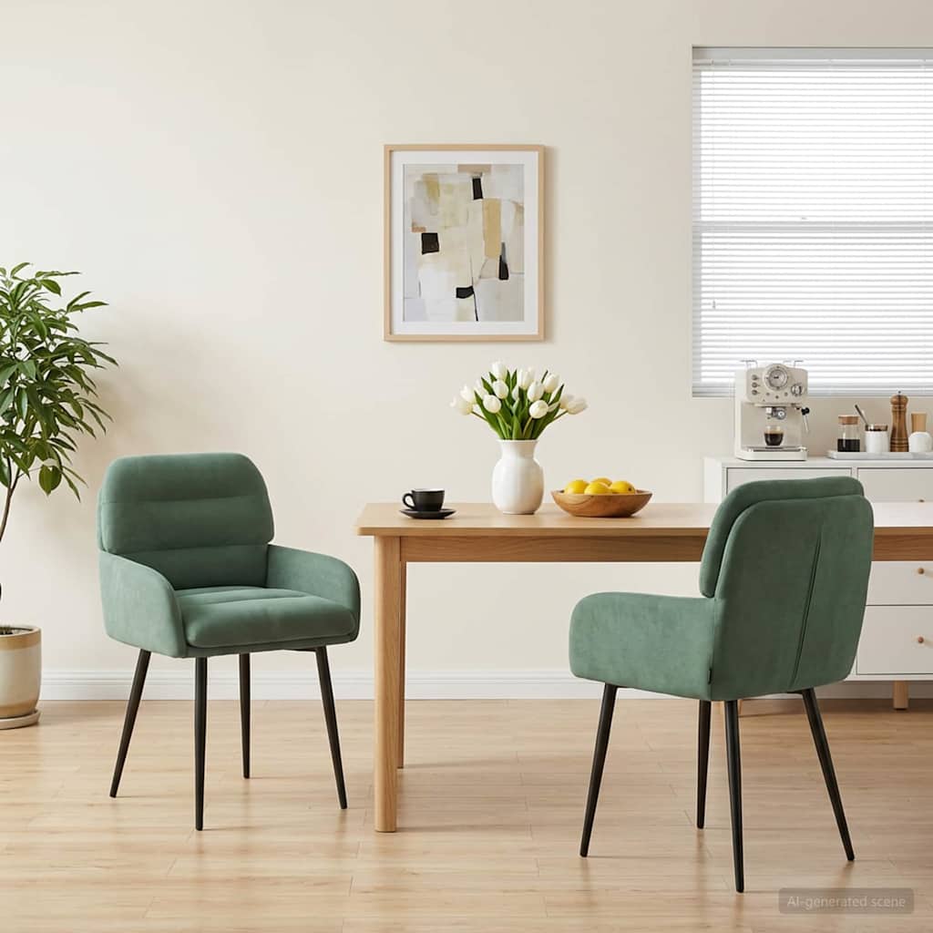 vidaXL Krzesła jadalne 2 pcs Welur Zielony morski 59 x 59,5 x 90 cm