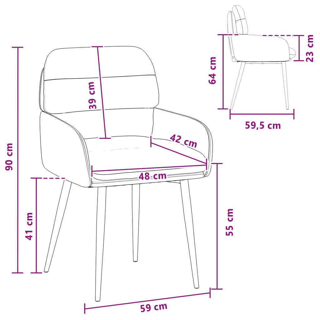 vidaXL Krzesła jadalne 2 pcs Welur Zielony morski 59 x 59,5 x 90 cm