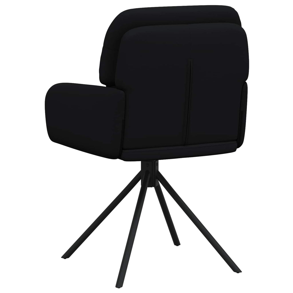 vidaXL Obrotowe krzesła jadalniane 2 pcs Ekoskóra Czarny