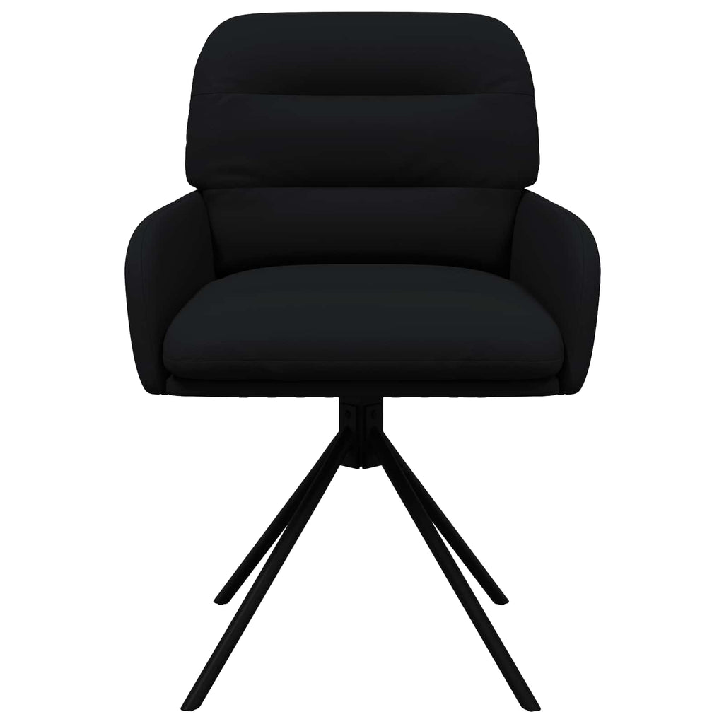 vidaXL Obrotowe krzesła jadalniane 2 pcs Ekoskóra Czarny
