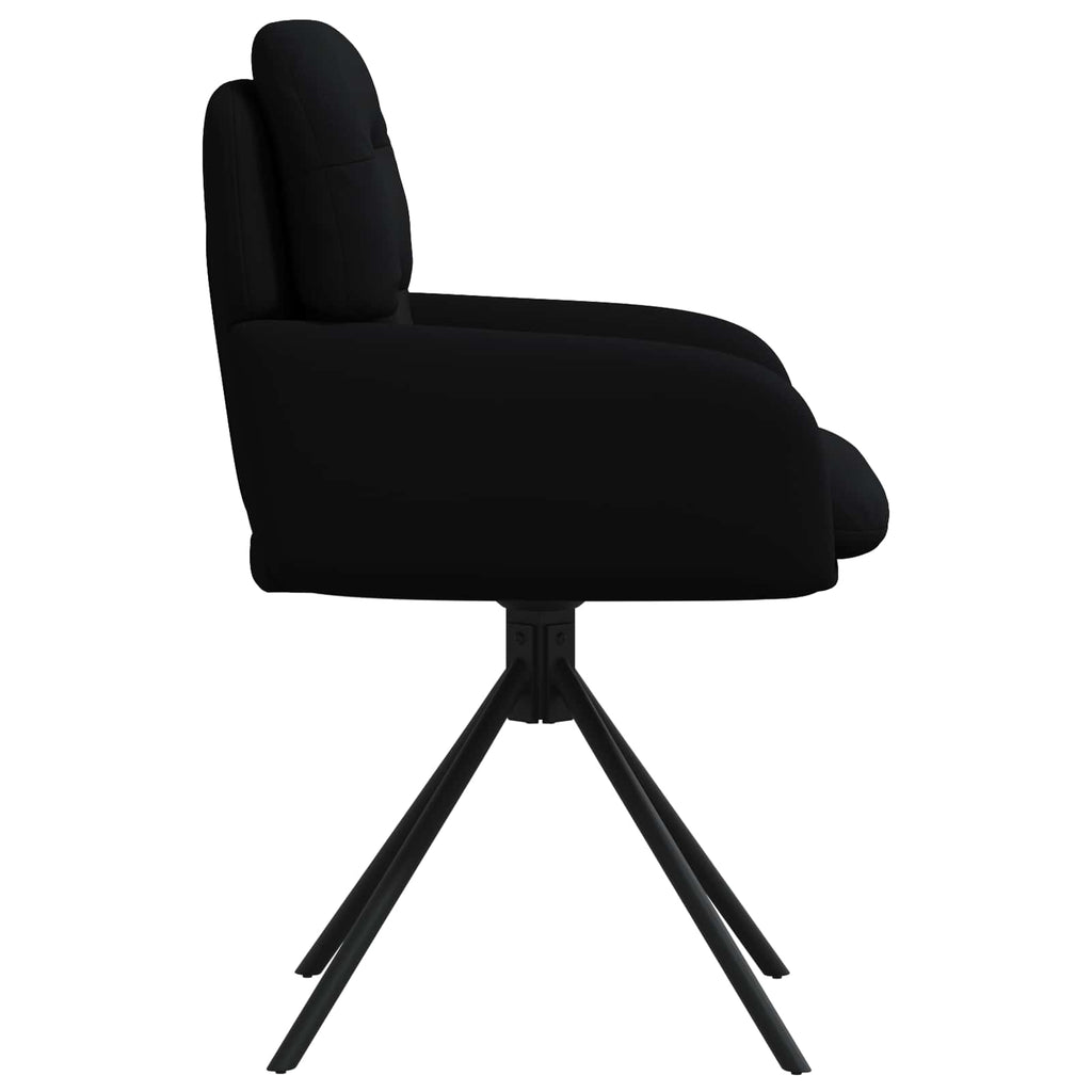 vidaXL Obrotowe krzesła jadalniane 2 pcs Ekoskóra Czarny