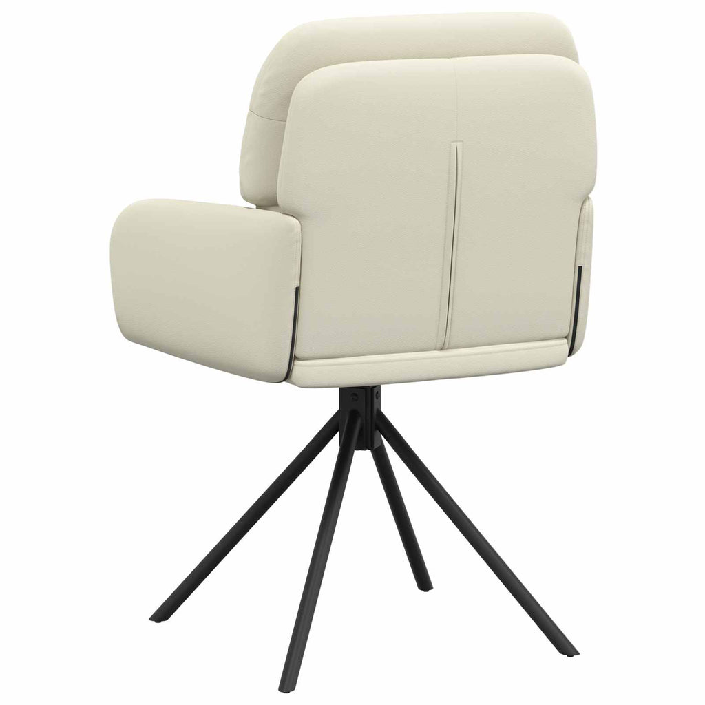 vidaXL Obrotowe krzesła jadalniane 2 pcs Ekoskóra kremowy
