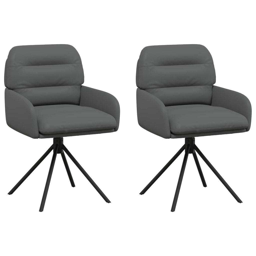 vidaXL Obrotowe krzesła jadalniane 2 pcs Ekoskóra Szary