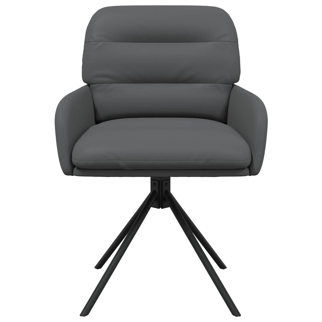 vidaXL Obrotowe krzesła jadalniane 2 pcs Ekoskóra Szary