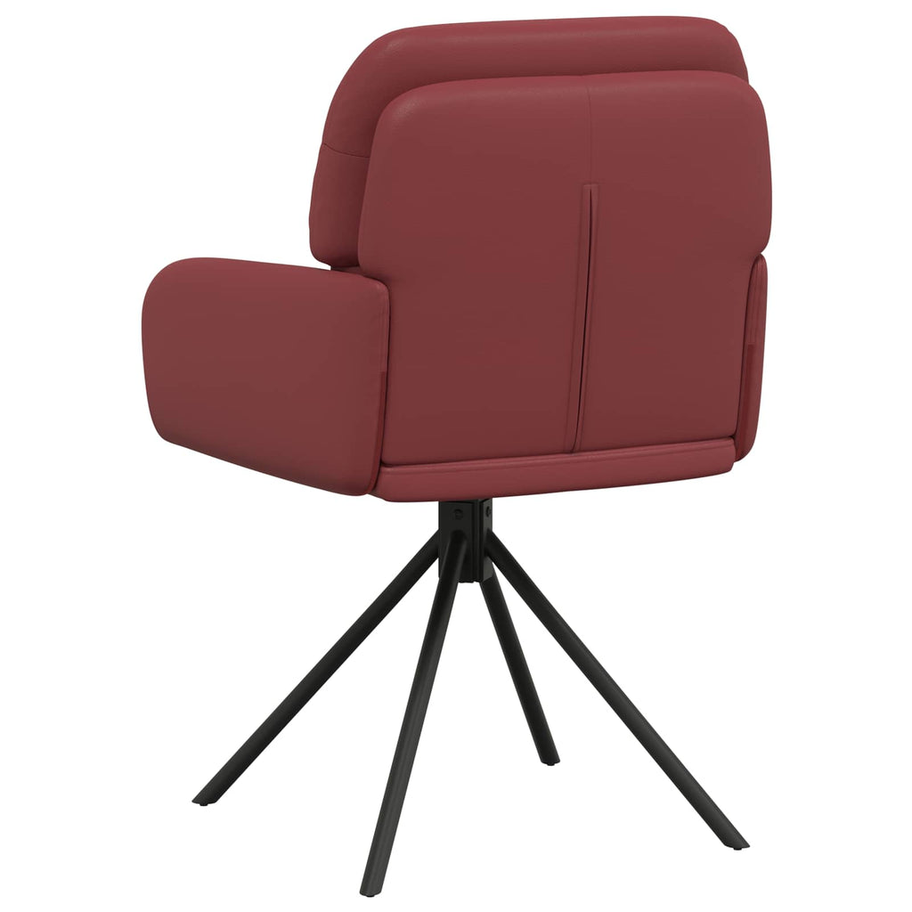 vidaXL Obrotowe krzesła jadalniane 2 pcs Ekoskóra Czerwone wino