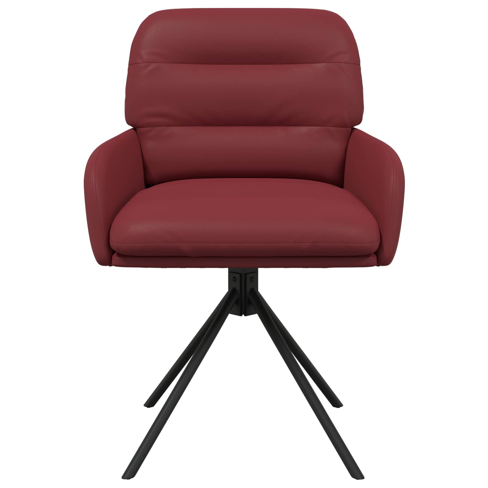 vidaXL Obrotowe krzesła jadalniane 2 pcs Ekoskóra Czerwone wino