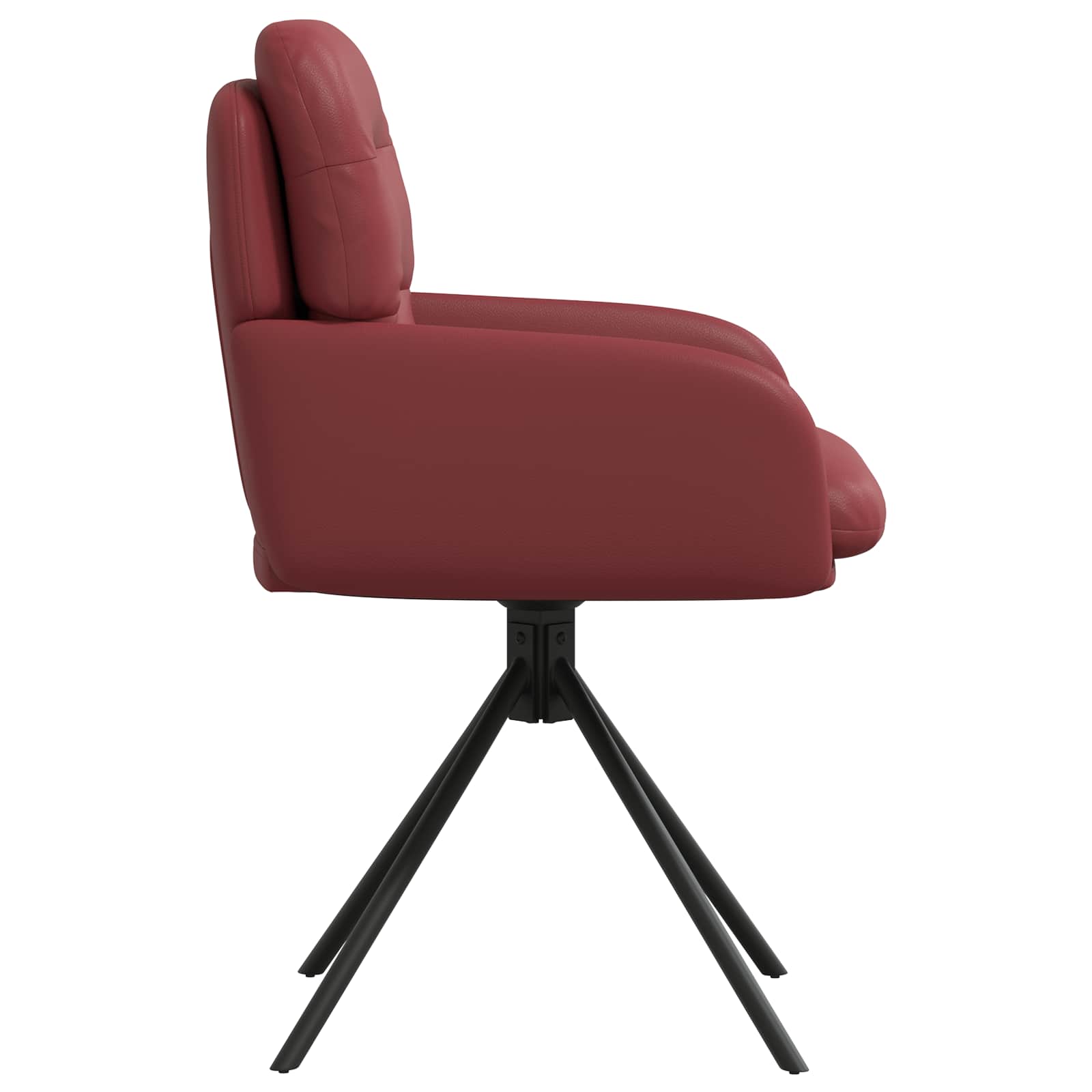 vidaXL Obrotowe krzesła jadalniane 2 pcs Ekoskóra Czerwone wino