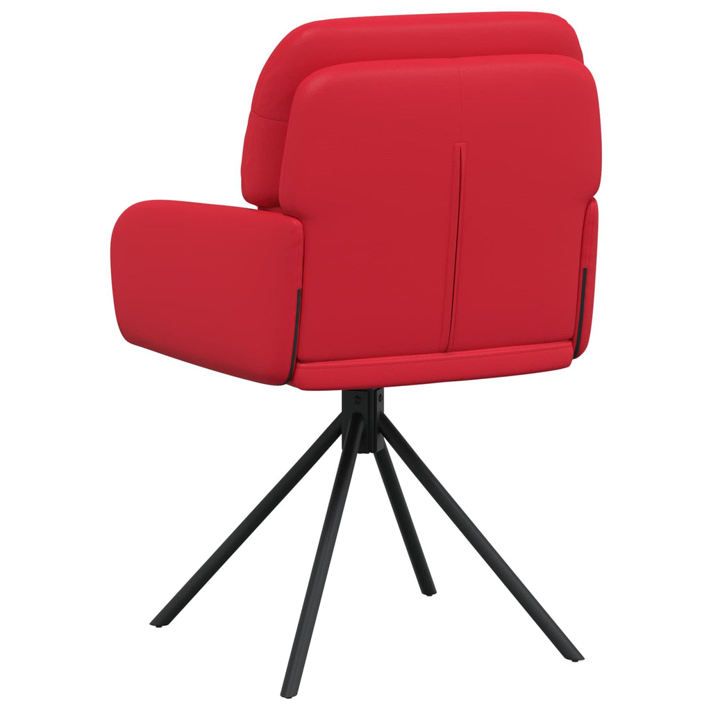 vidaXL Obrotowe krzesła jadalniane 2 pcs Ekoskóra czerwony