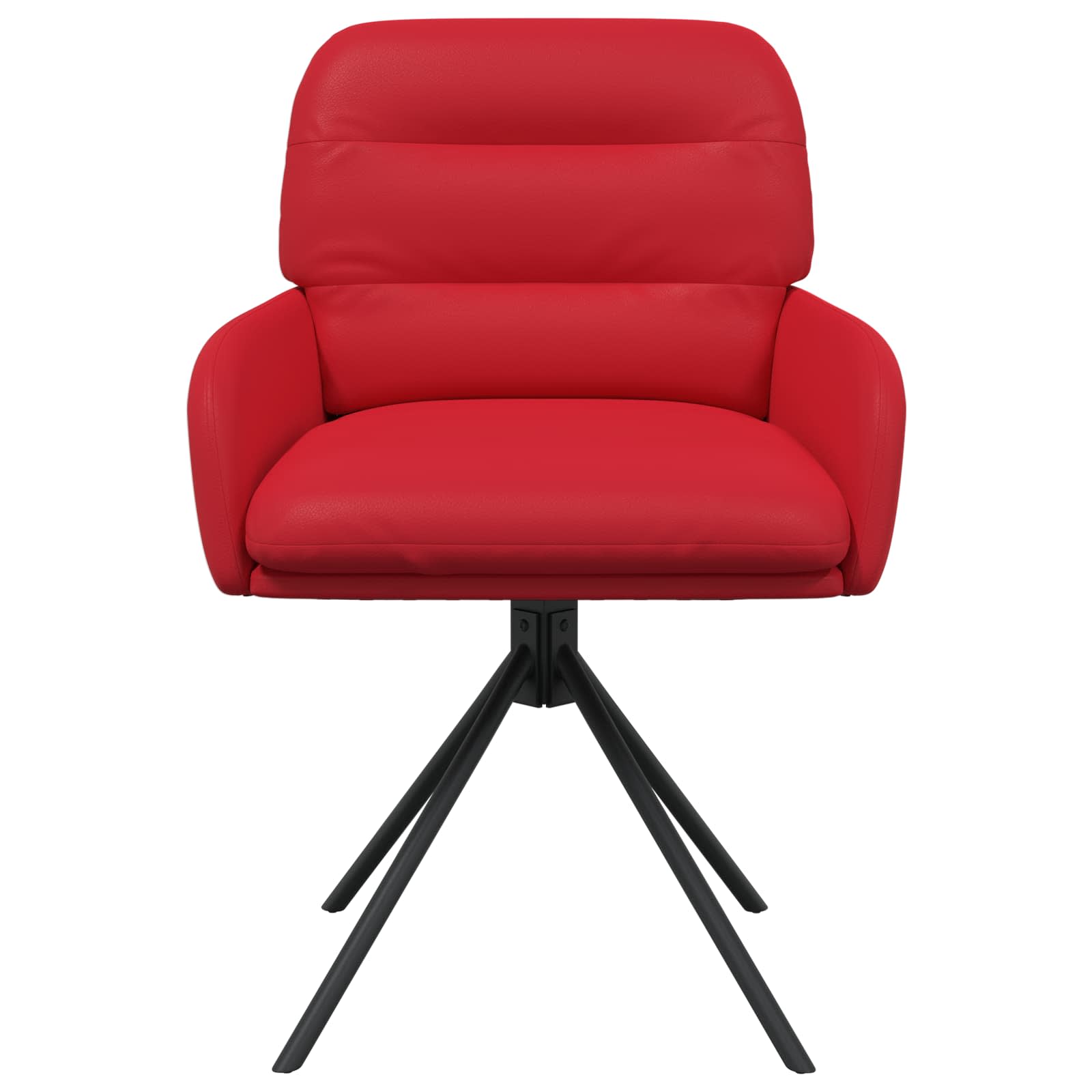 vidaXL Obrotowe krzesła jadalniane 2 pcs Ekoskóra czerwony
