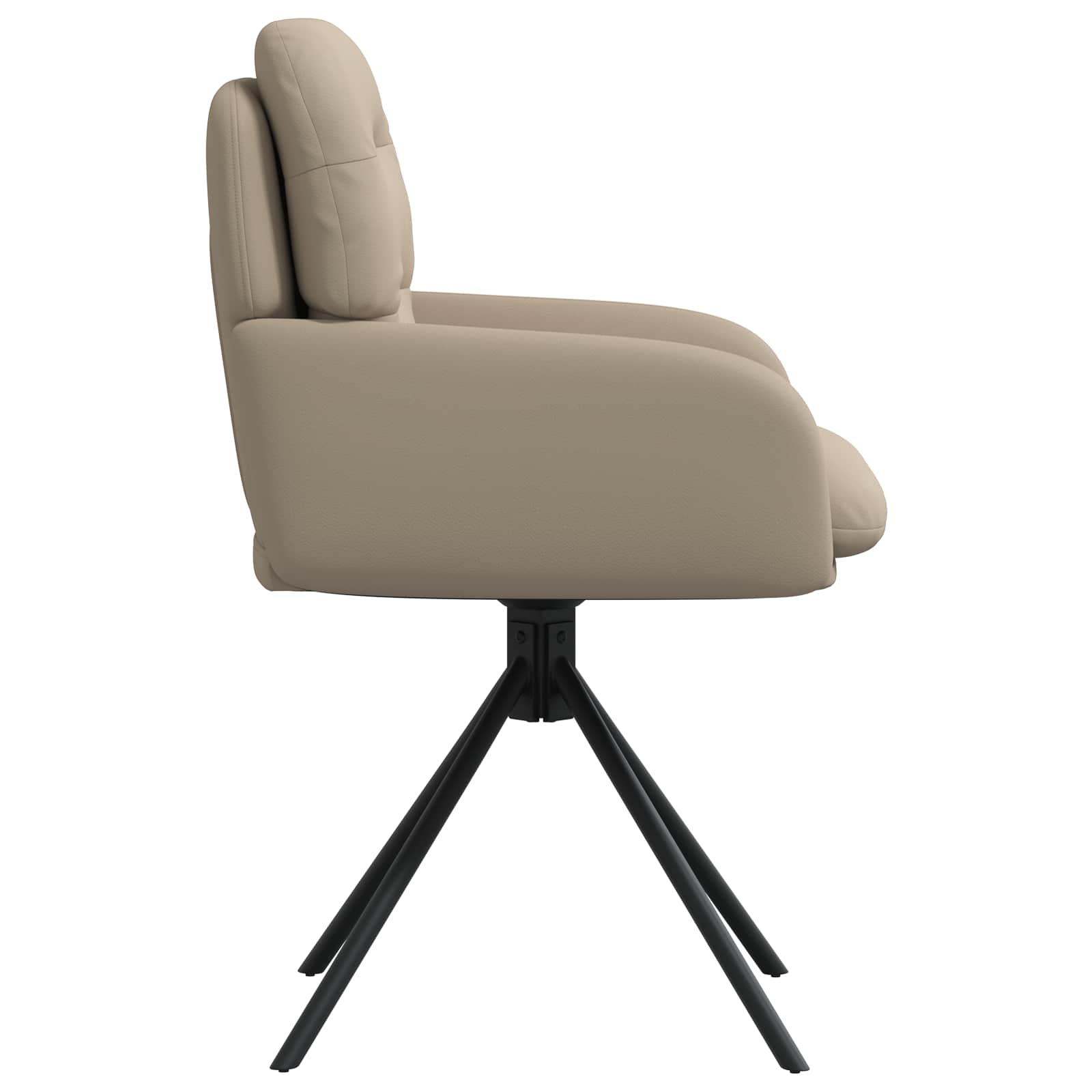 vidaXL Obrotowe krzesła jadalniane 2 pcs Ekoskóra Cappuccino