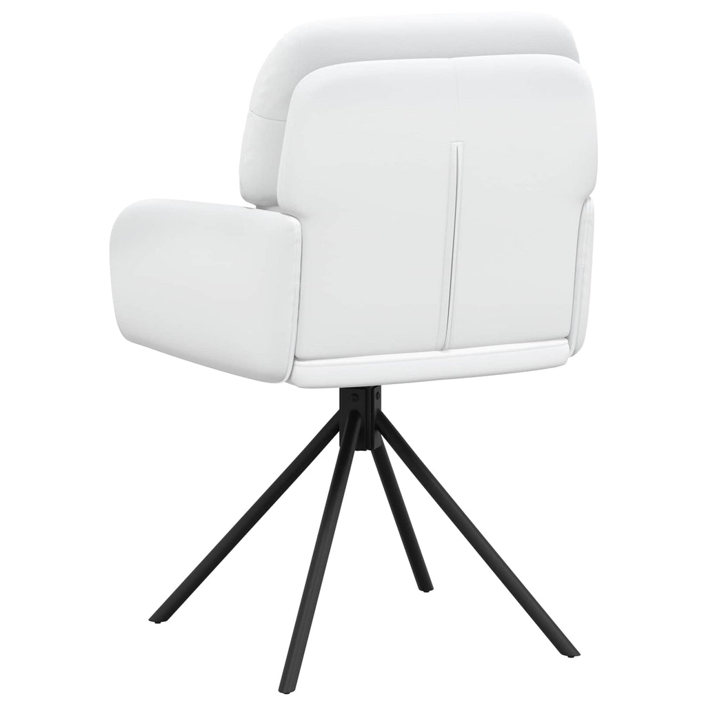 vidaXL Obrotowe krzesła jadalniane 2 pcs Ekoskóra Biały