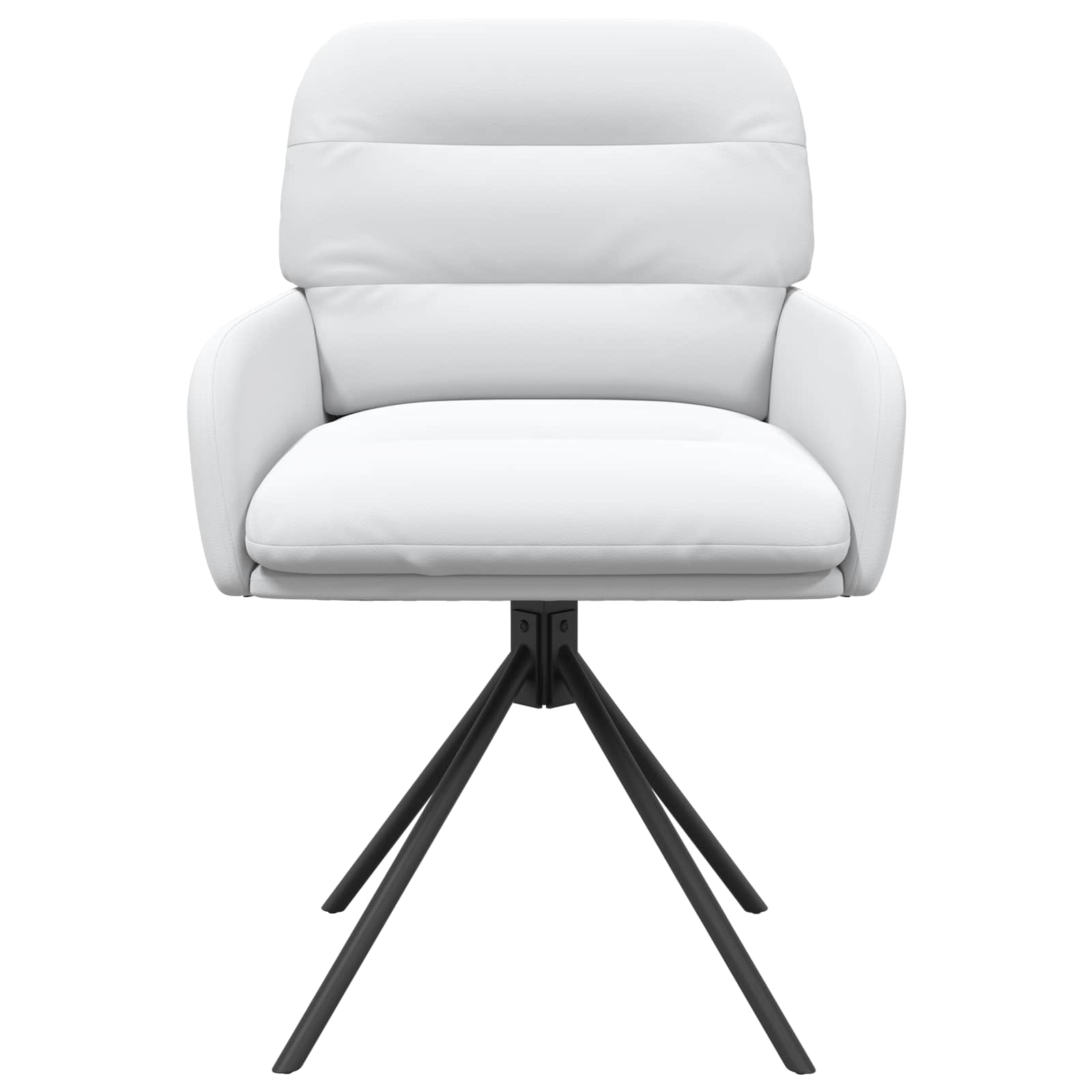 vidaXL Obrotowe krzesła jadalniane 2 pcs Ekoskóra Biały