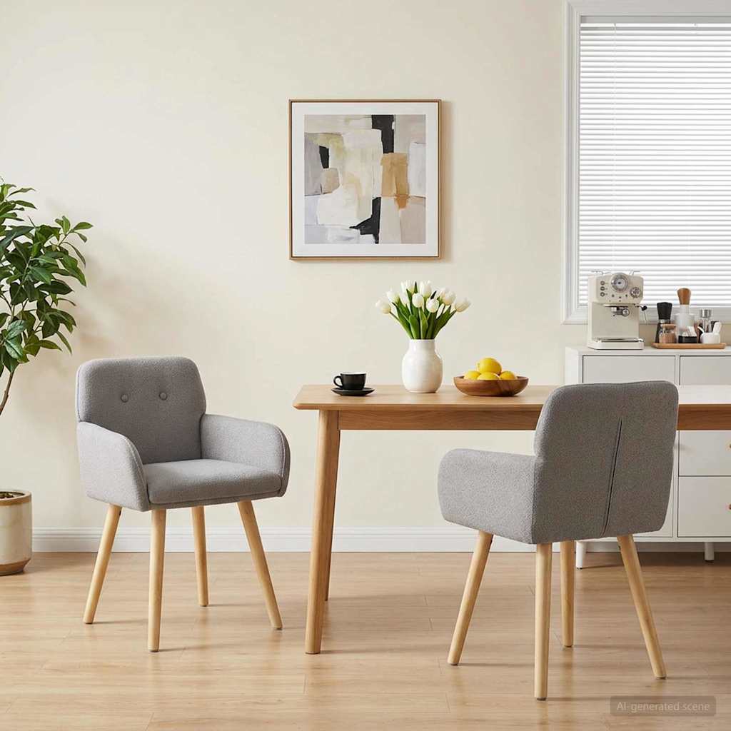 vidaXL Krzesła jadalne 2 pcs Bouclé jasnoszary 59 x 57 x 85 cm