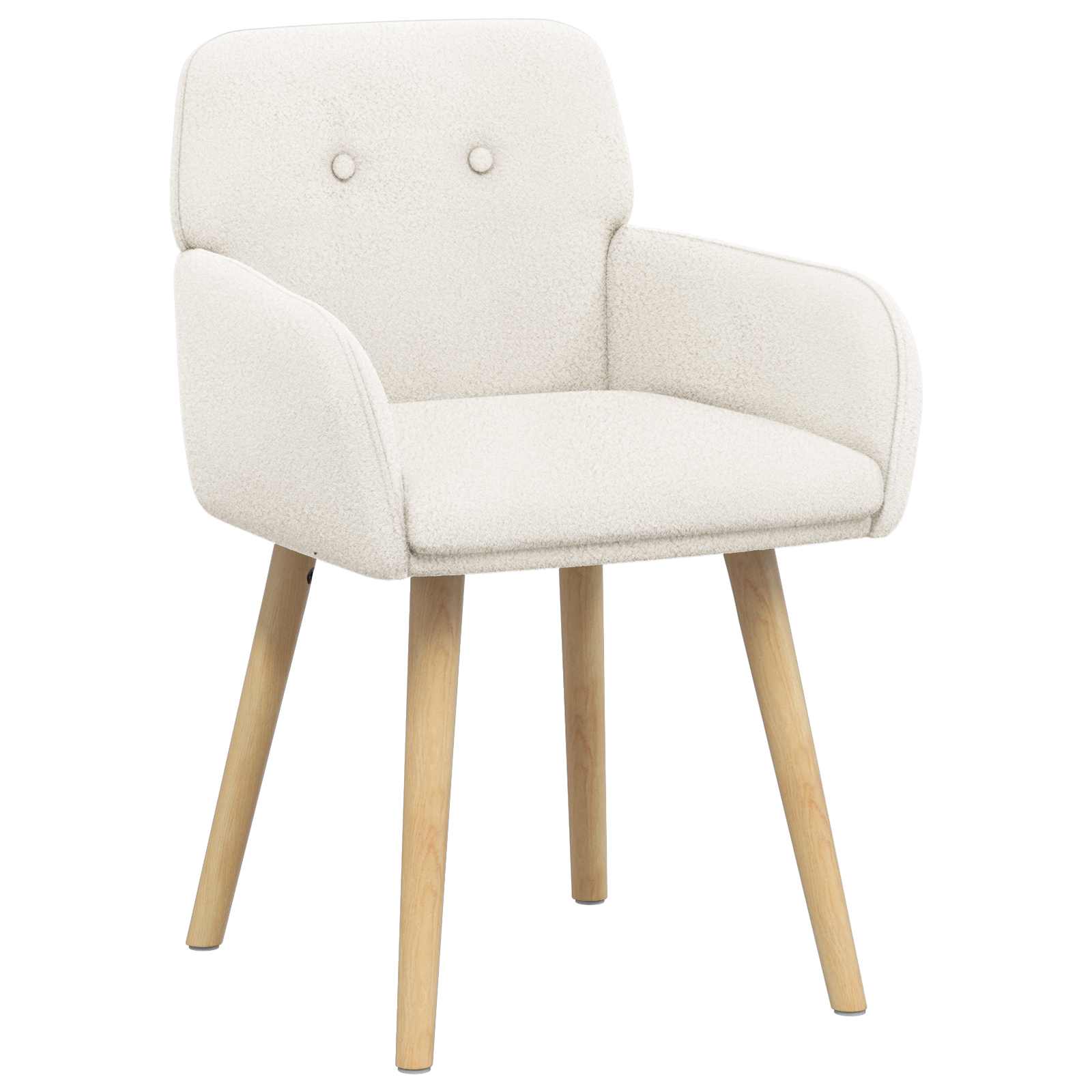 vidaXL Krzesła jadalne 2 pcs Bouclé kremowy 59 x 57 x 85 cm