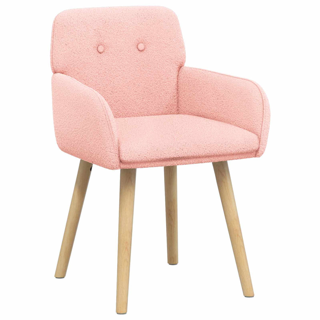 vidaXL Krzesła jadalne 2 pcs Bouclé różowy 59 x 57 x 85 cm