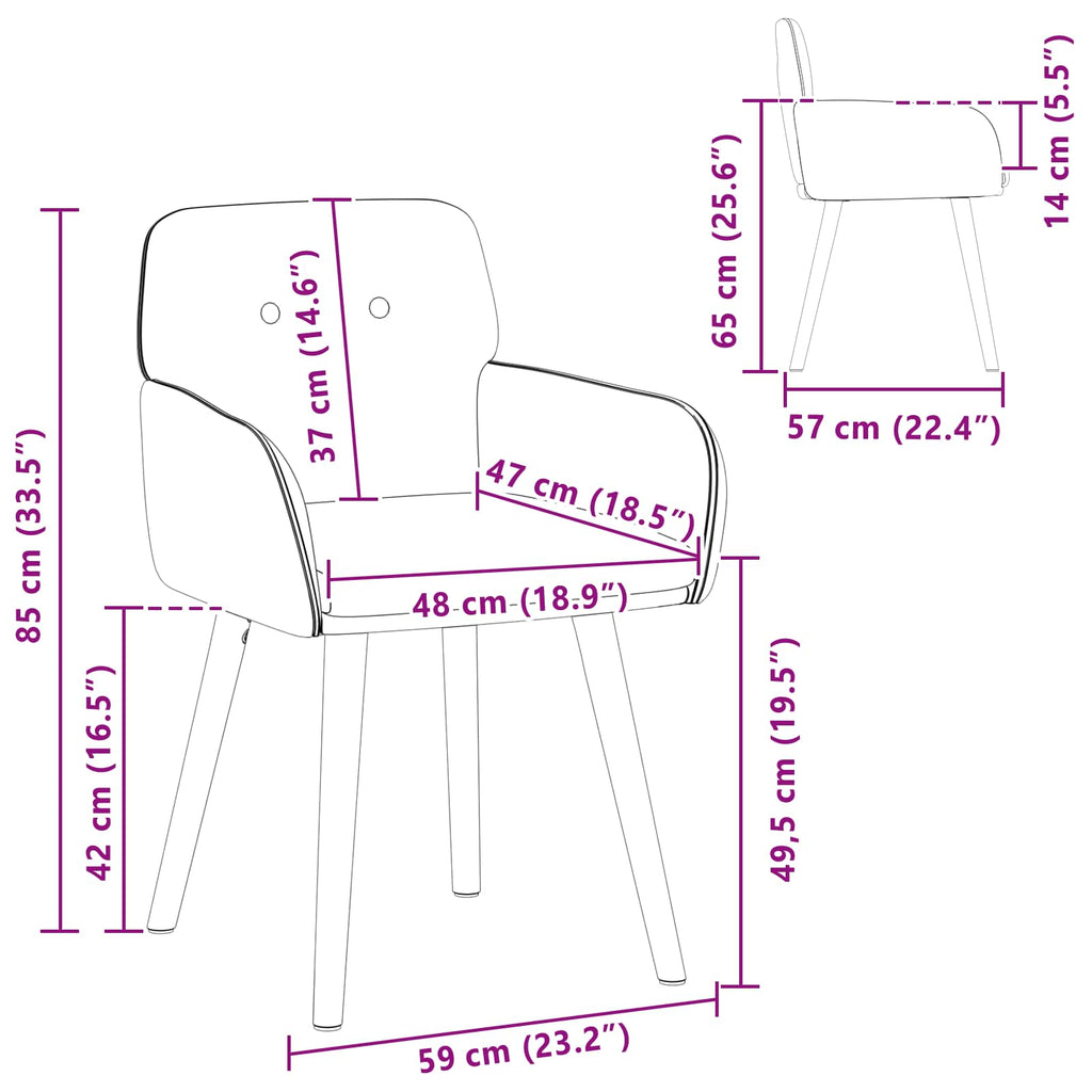 vidaXL Krzesła jadalne 2 pcs Bouclé różowy 59 x 57 x 85 cm