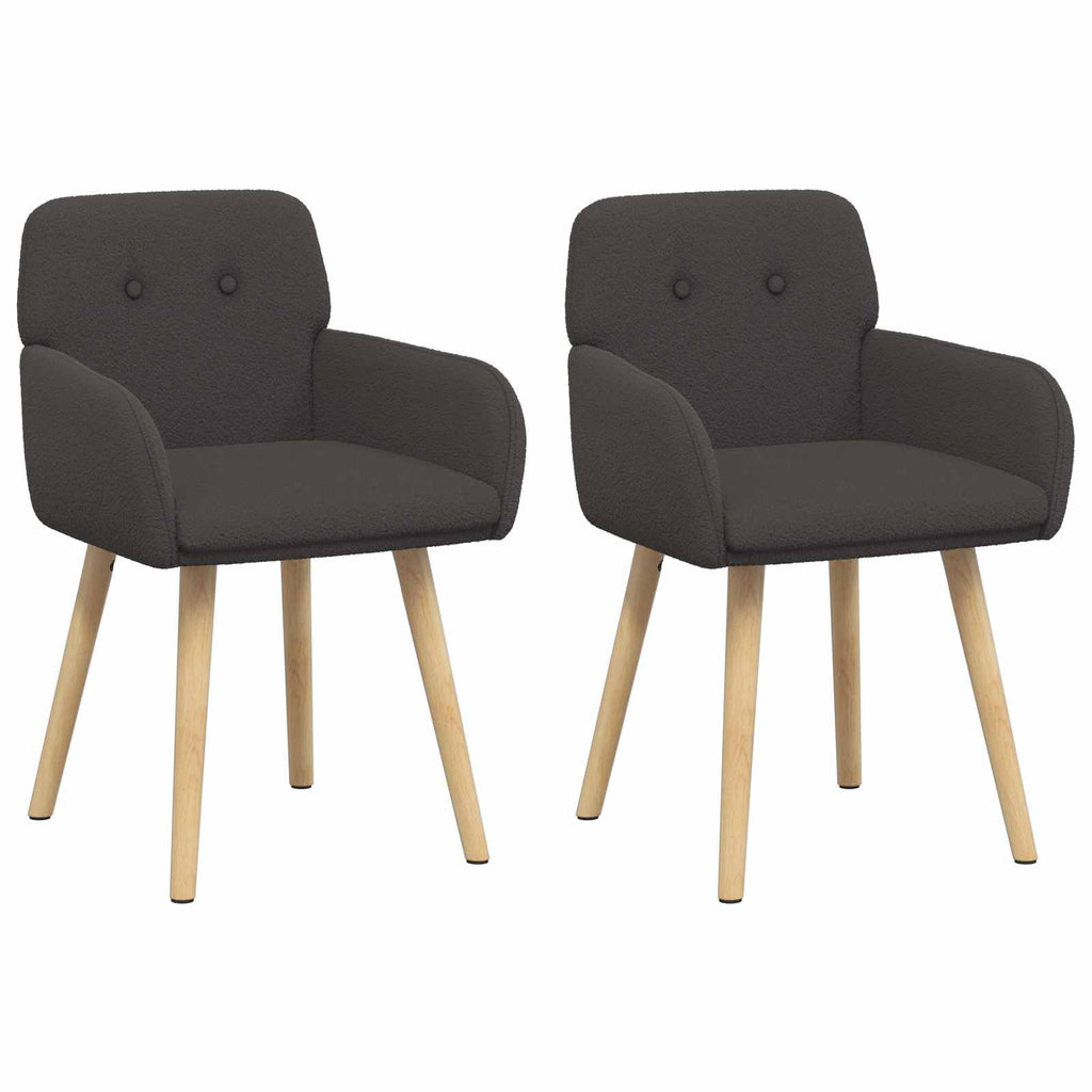 vidaXL Krzesła jadalne 2 pcs Bouclé ciemnoszary 59 x 57 x 85 cm