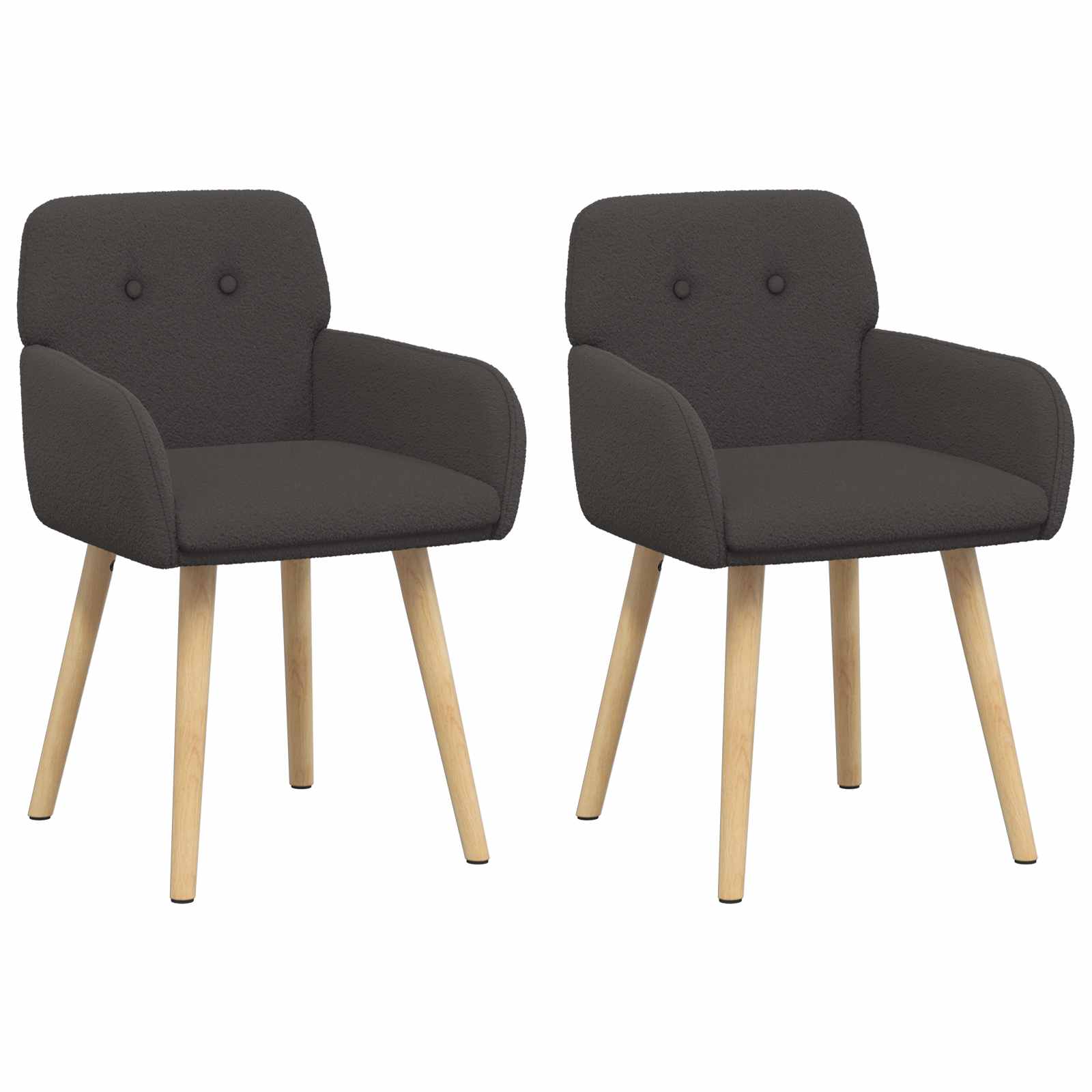 vidaXL Krzesła jadalne 2 pcs Bouclé ciemnoszary 59 x 57 x 85 cm