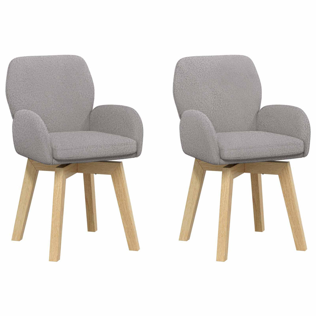 vidaXL Obrotowe krzesła jadalniane 2 pcs Bouclé jasnoszary