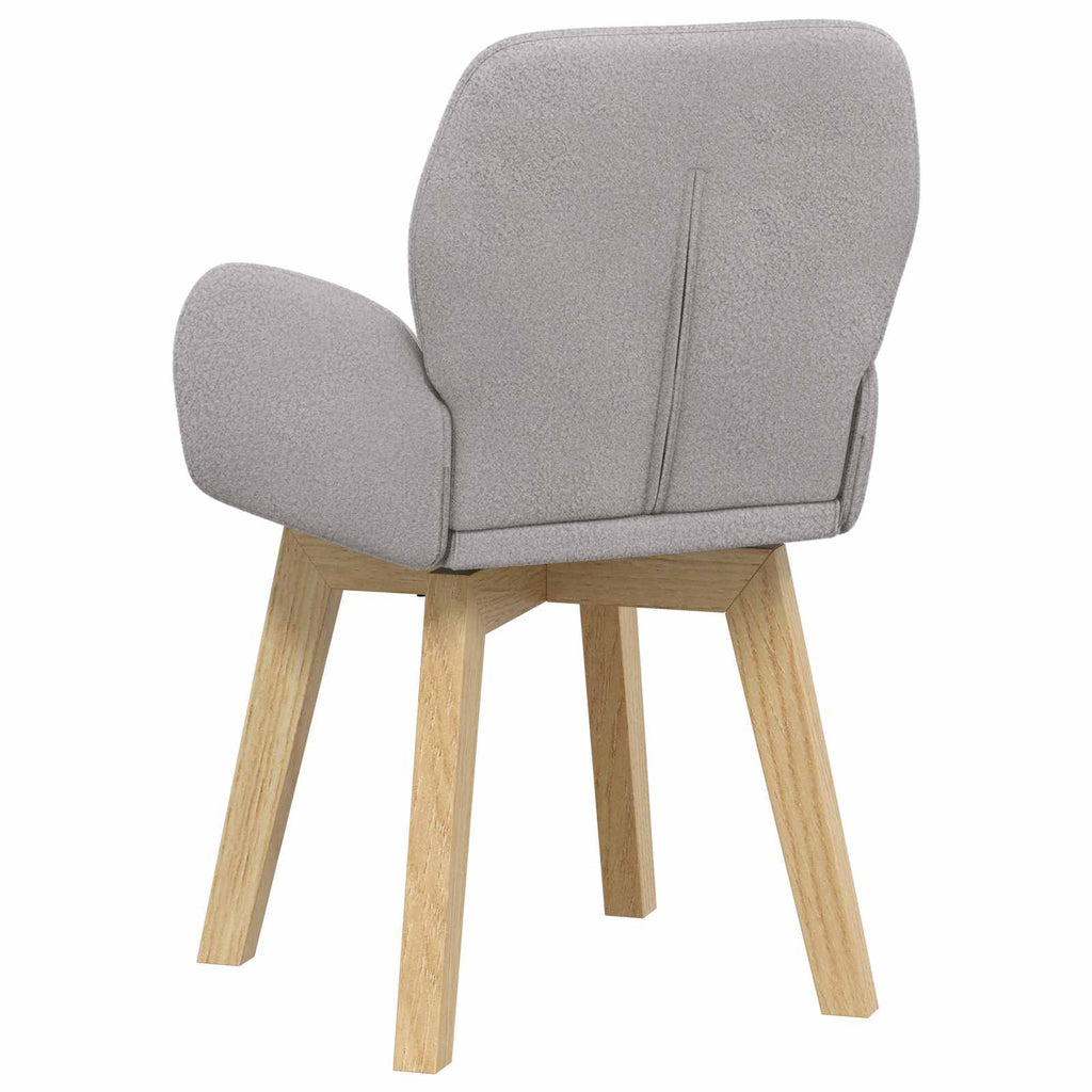 vidaXL Obrotowe krzesła jadalniane 2 pcs Bouclé jasnoszary