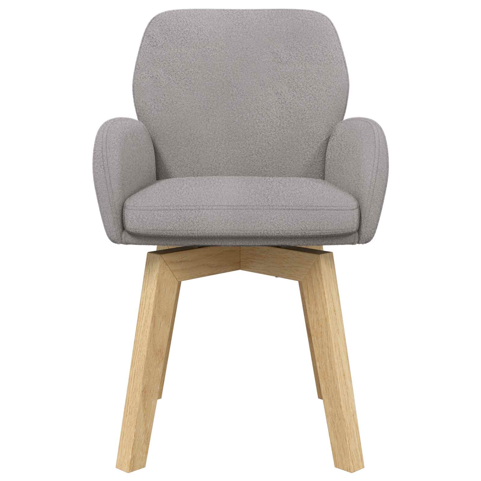 vidaXL Obrotowe krzesła jadalniane 2 pcs Bouclé jasnoszary