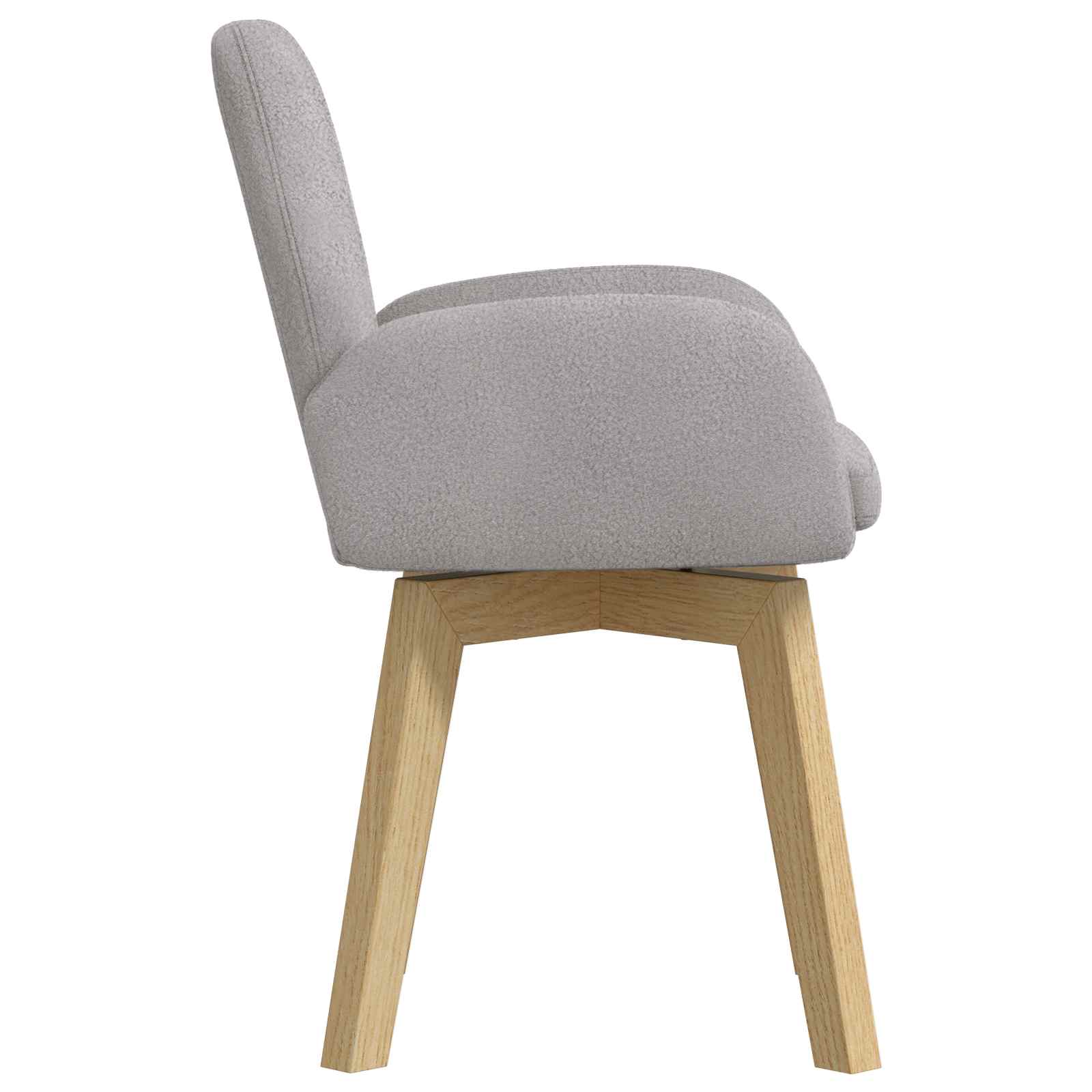 vidaXL Obrotowe krzesła jadalniane 2 pcs Bouclé jasnoszary