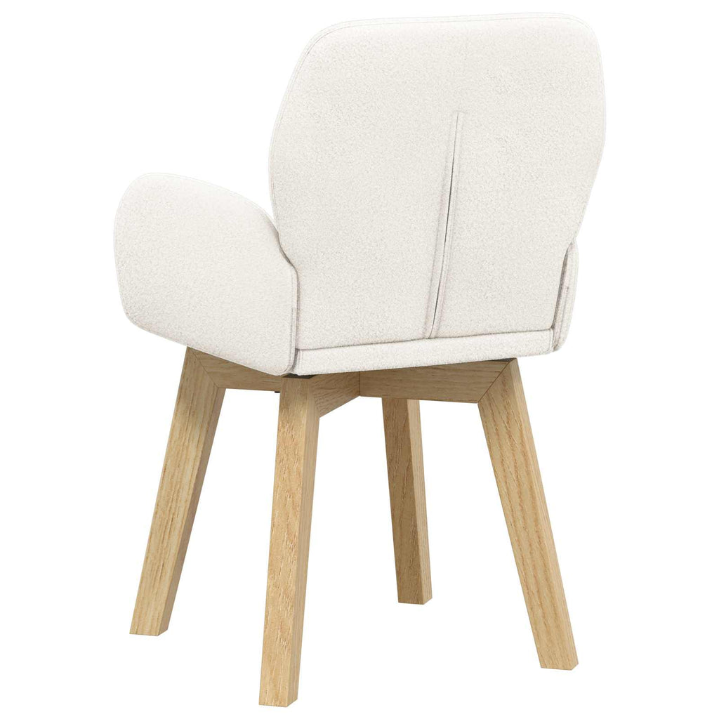 vidaXL Obrotowe krzesła jadalniane 2 pcs Bouclé kremowy