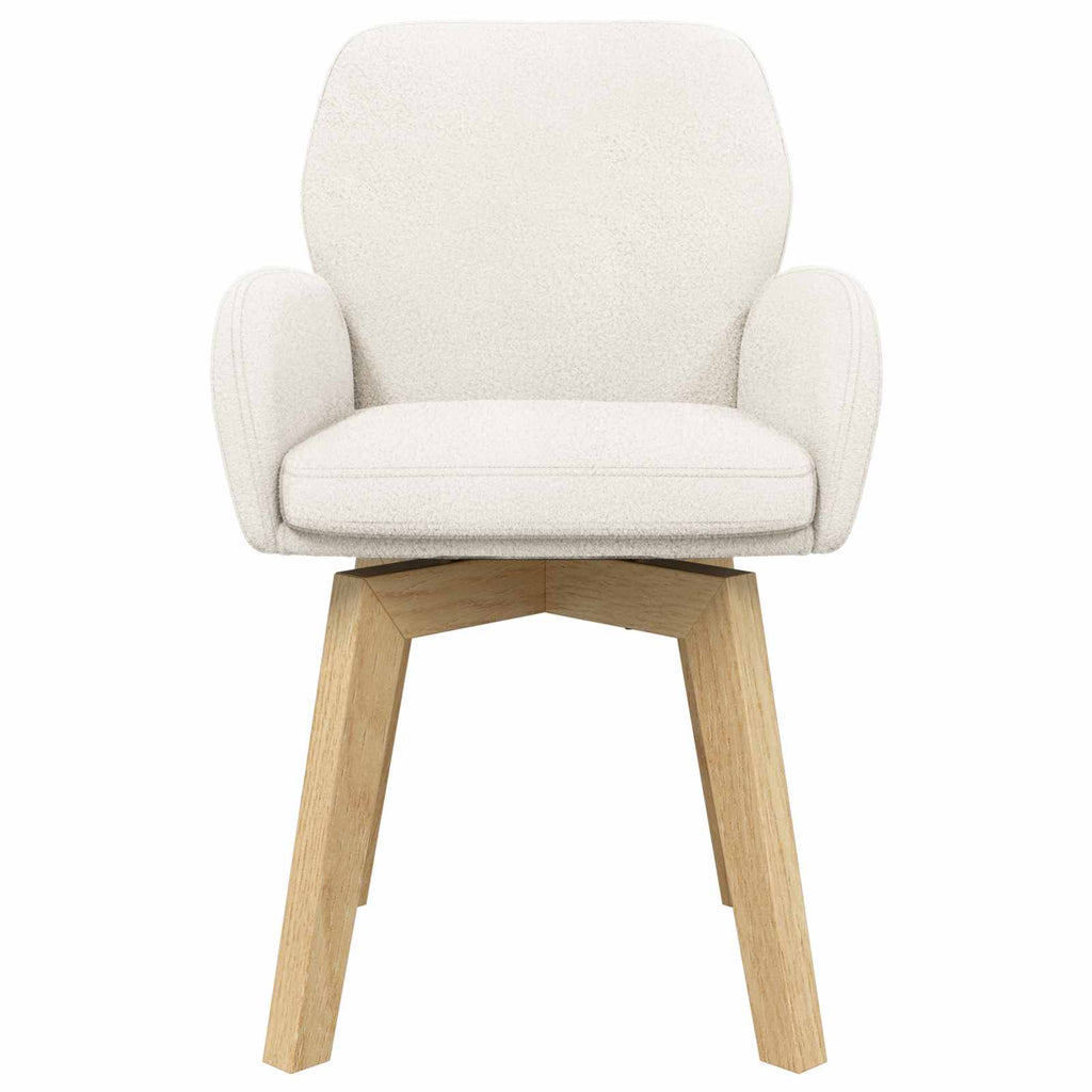vidaXL Obrotowe krzesła jadalniane 2 pcs Bouclé kremowy