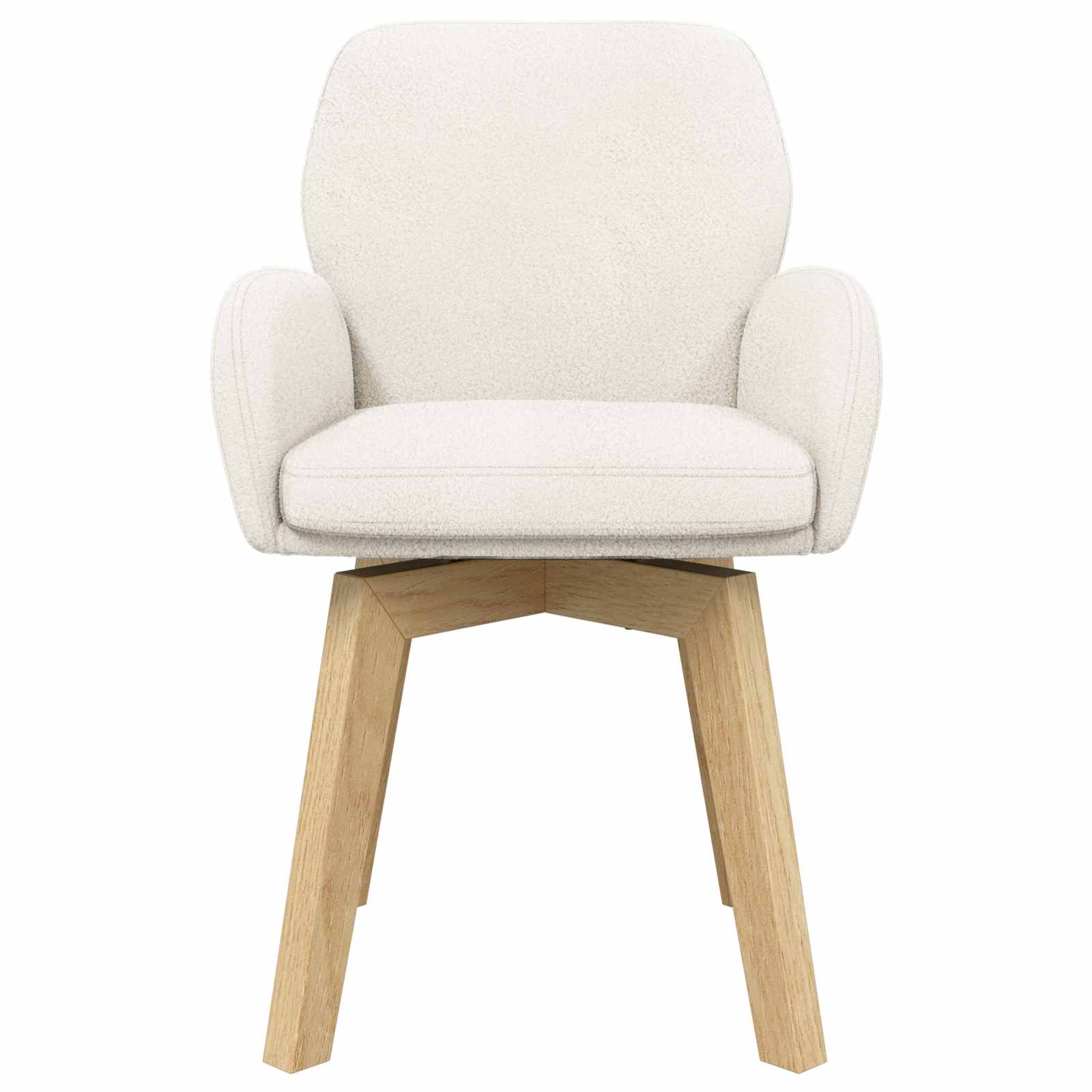 vidaXL Obrotowe krzesła jadalniane 2 pcs Bouclé kremowy
