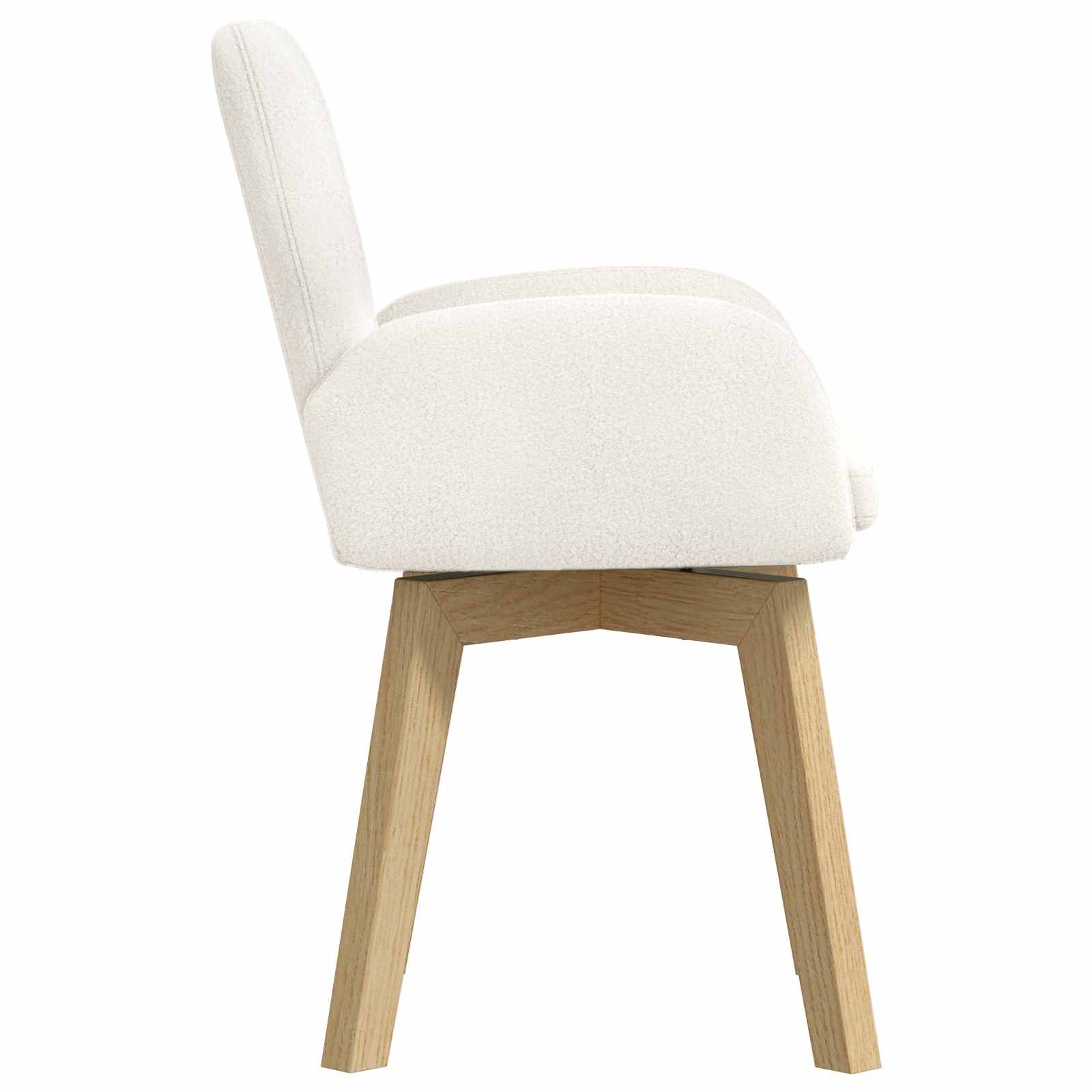 vidaXL Obrotowe krzesła jadalniane 2 pcs Bouclé kremowy