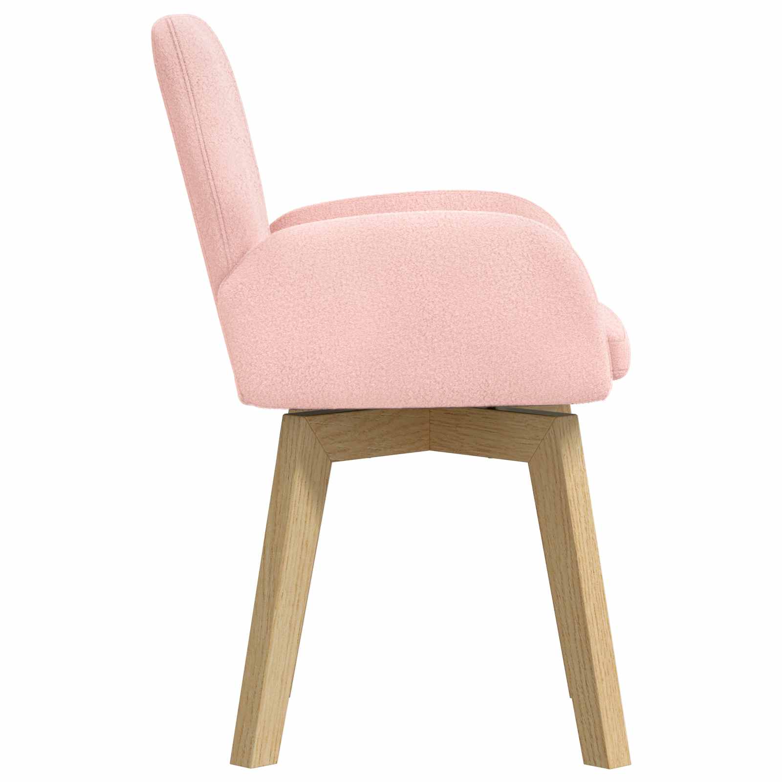 vidaXL Obrotowe krzesła jadalniane 2 pcs Bouclé różowy 54 x 58 x 87 cm