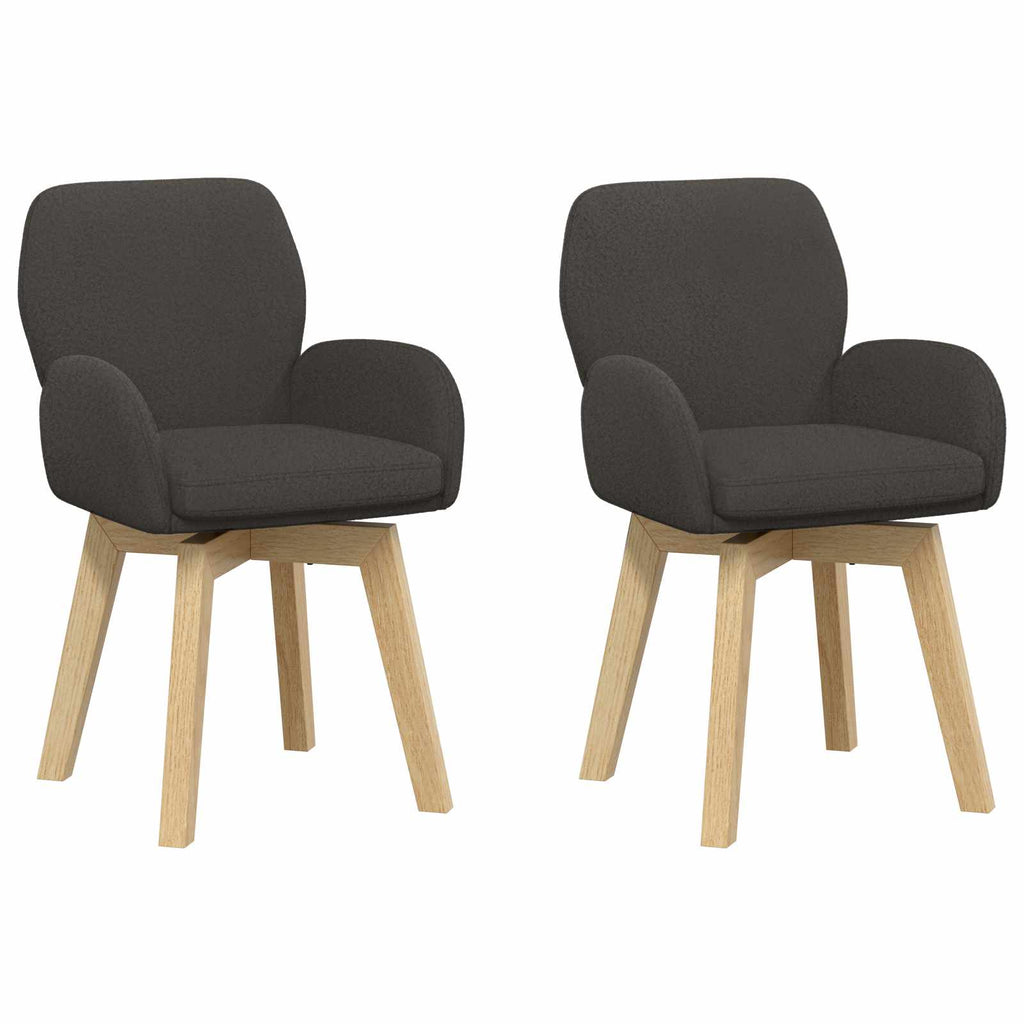 vidaXL Obrotowe krzesła jadalniane 2 pcs Bouclé ciemnoszary