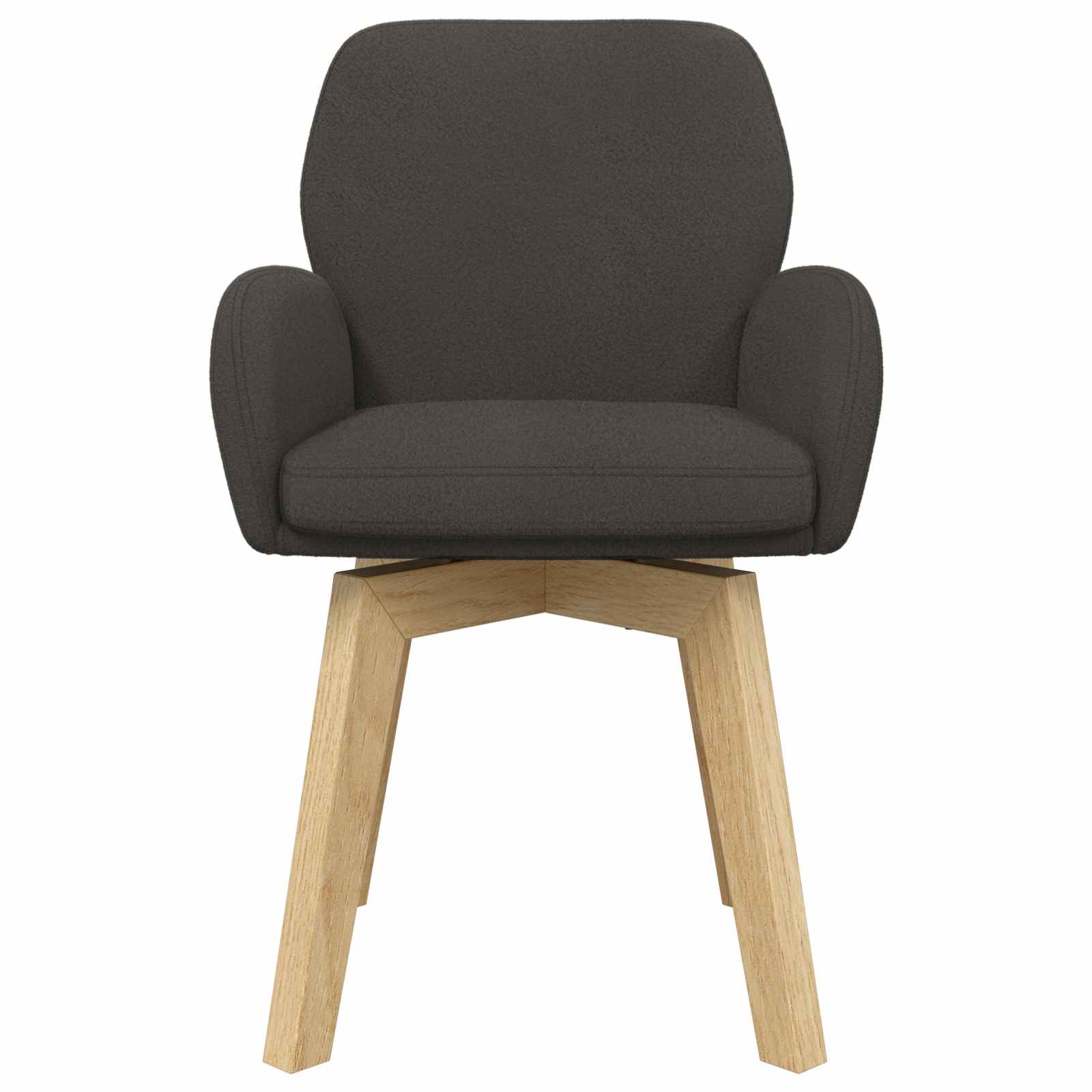 vidaXL Obrotowe krzesła jadalniane 2 pcs Bouclé ciemnoszary