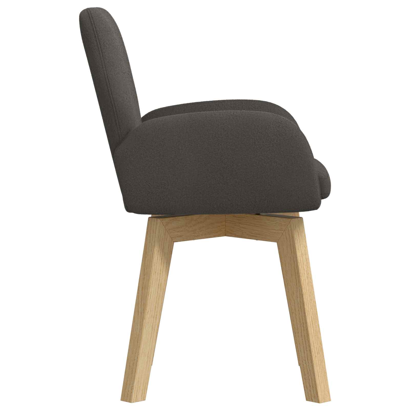 vidaXL Obrotowe krzesła jadalniane 2 pcs Bouclé ciemnoszary
