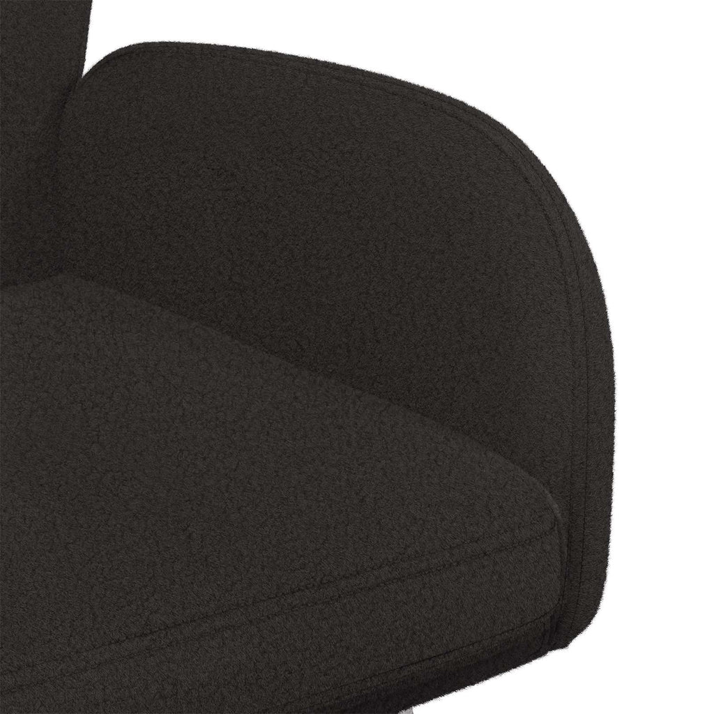 vidaXL Obrotowe krzesła jadalniane 2 pcs Bouclé Czarny 54 x 58 x 87 cm