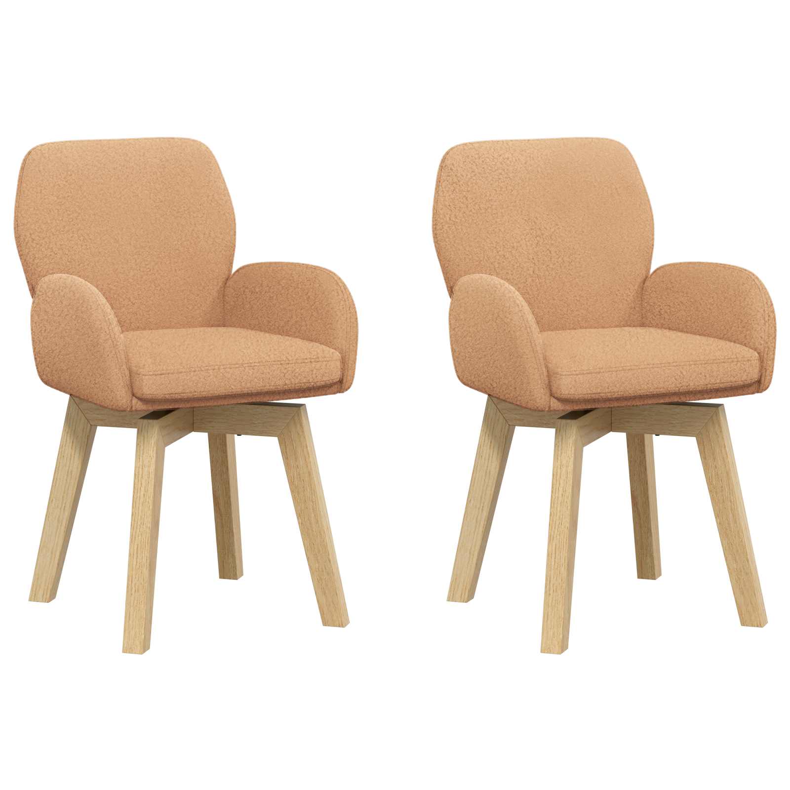 vidaXL Obrotowe krzesła jadalniane 2 pcs Bouclé Beżowy 54 x 58 x 87 cm