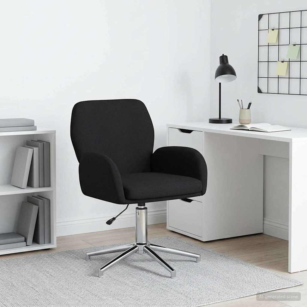 vidaXL Obrotowe krzesło biurowe 54 x 58 x 90 cm Czarny tkanina