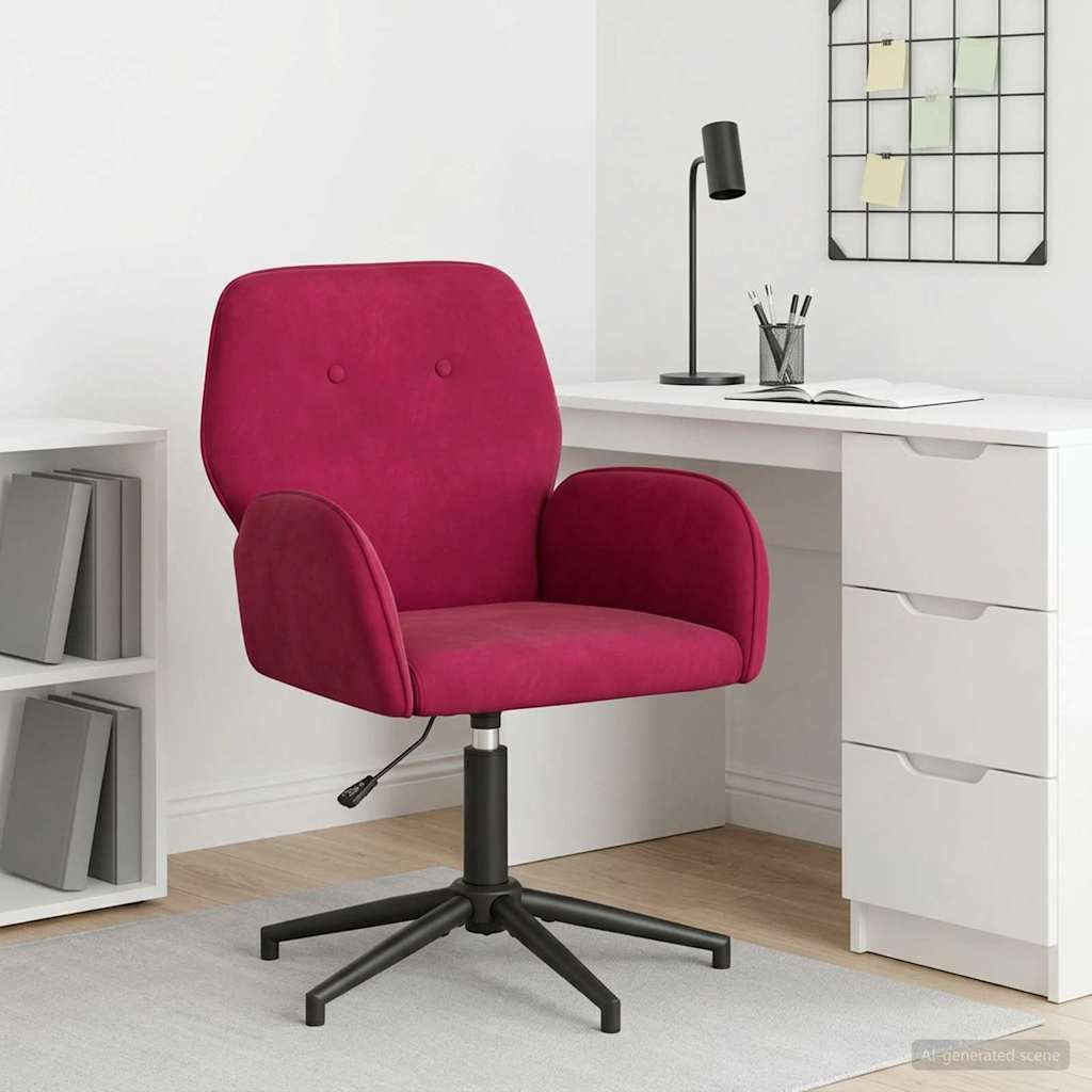 vidaXL Obrotowe krzesło biurowe 54 x 55 x 90 cm Czerwone wino Welur