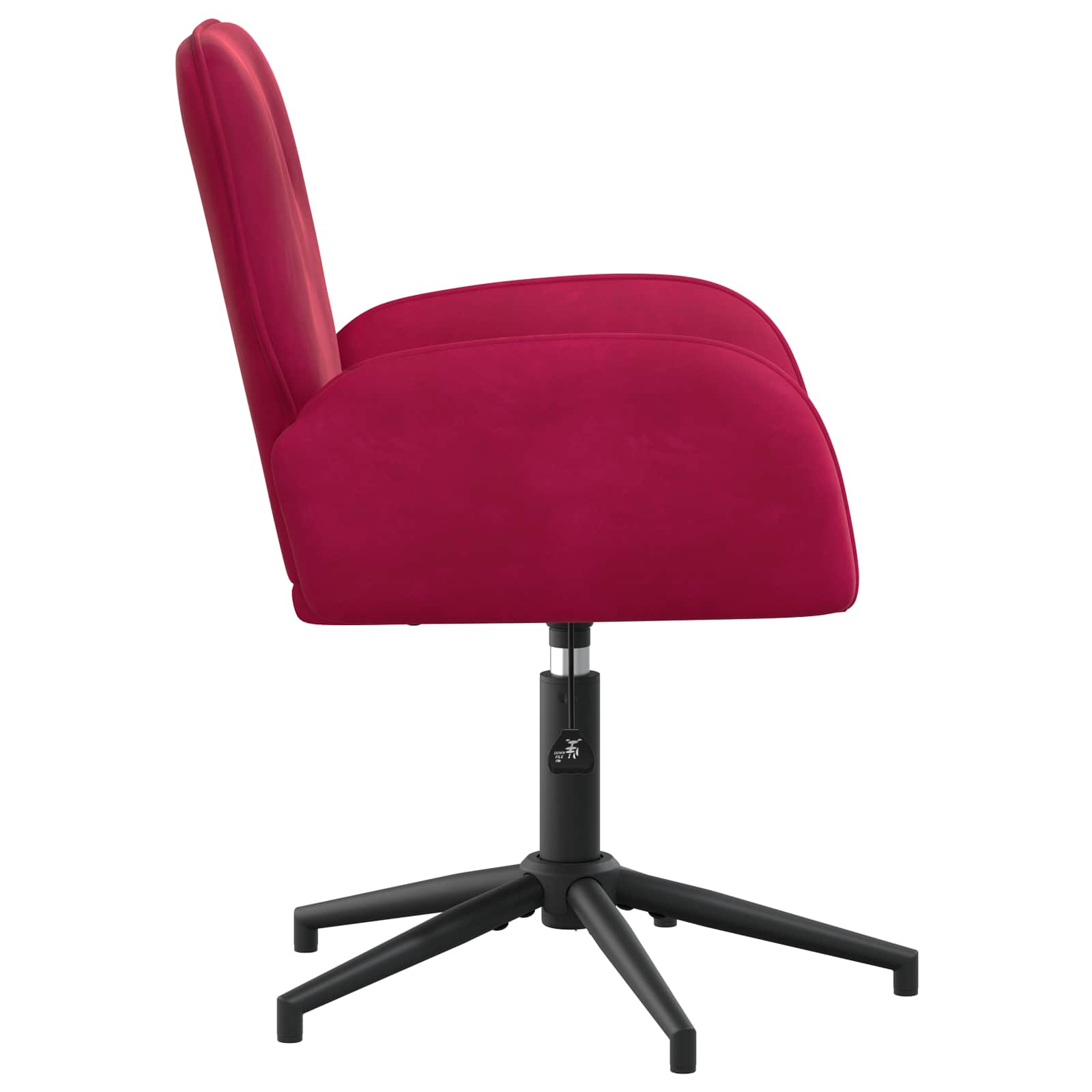 vidaXL Obrotowe krzesło biurowe 54 x 55 x 90 cm Czerwone wino Welur