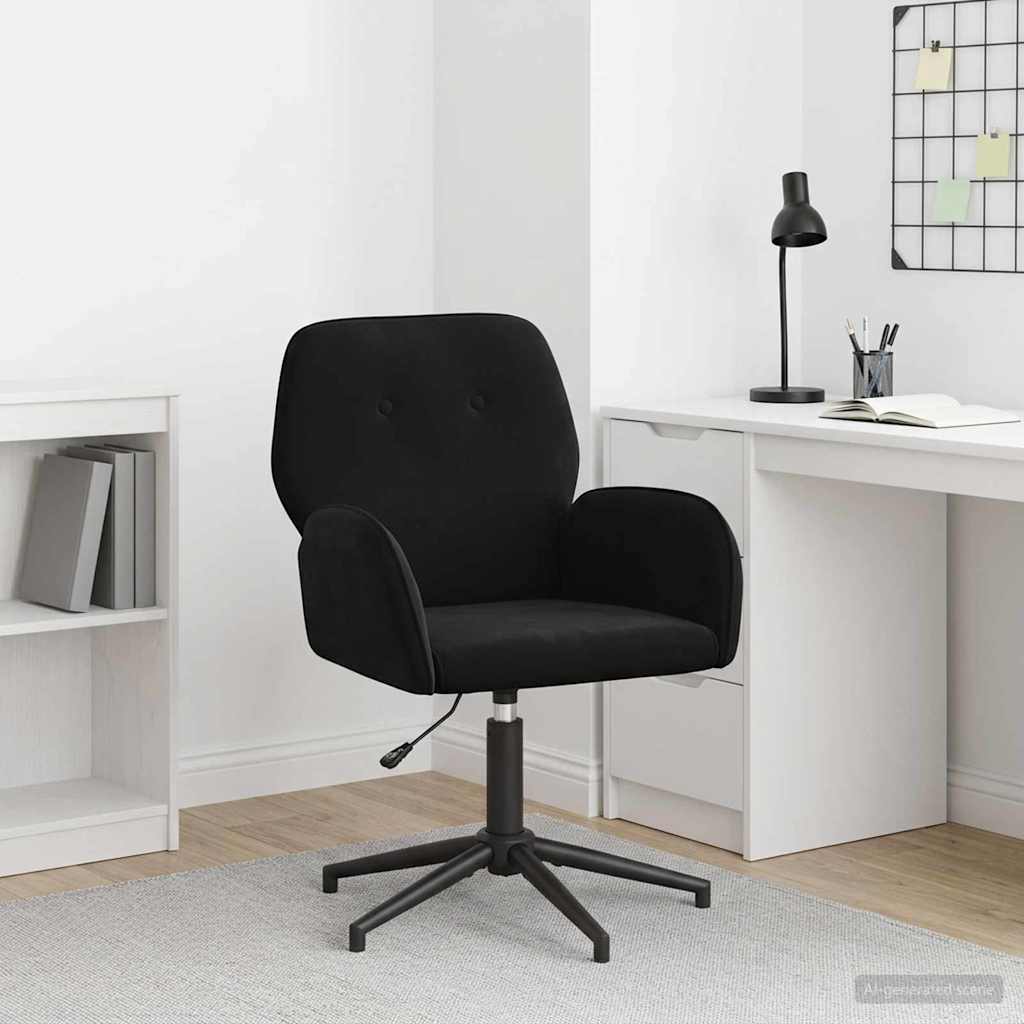 vidaXL Obrotowe krzesło biurowe 54 x 55 x 90 cm Czarny Welur