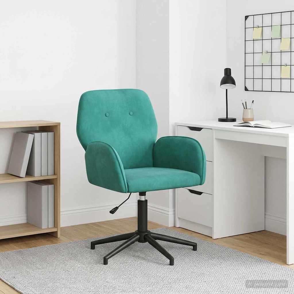 vidaXL Obrotowe krzesło biurowe 54 x 55 x 90 cm Turkusowy Welur