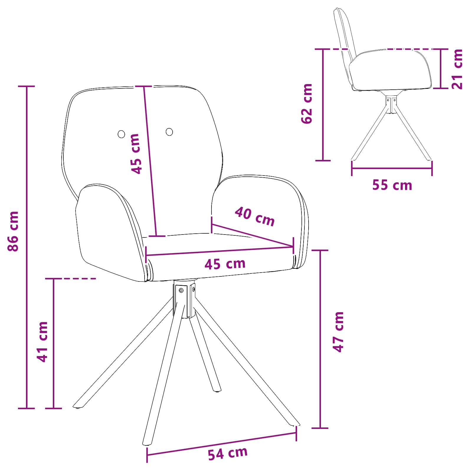 vidaXL Obrotowe krzesła jadalniane 2 pcs Skóra zamszowa brązowy