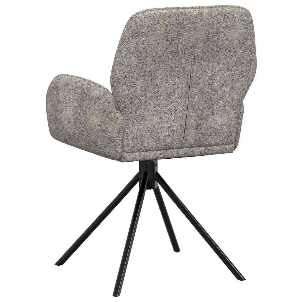 vidaXL Obrotowe krzesła jadalniane 2 pcs Skóra zamszowa jasnoszary