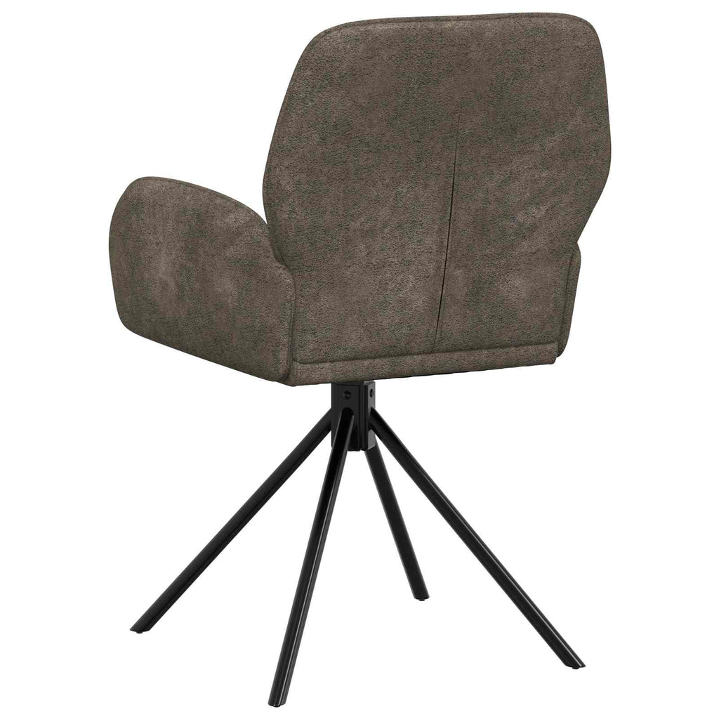 vidaXL Obrotowe krzesła jadalniane 2 pcs Skóra zamszowa ciemnoszary