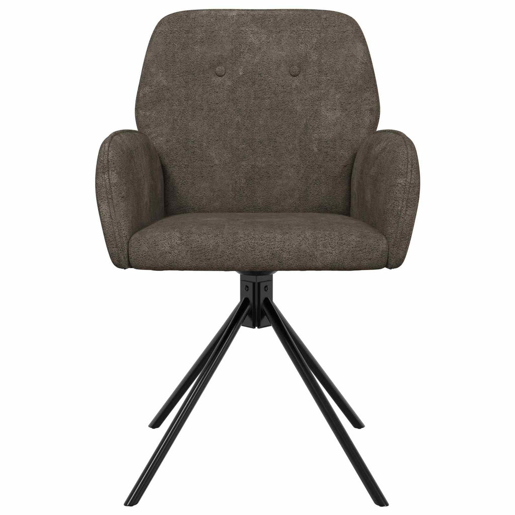 vidaXL Obrotowe krzesła jadalniane 2 pcs Skóra zamszowa ciemnoszary