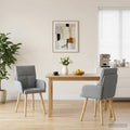 vidaXL Krzesła jadalne 2 pcs tkanina jasnoszary 60 x 56 x 96 cm