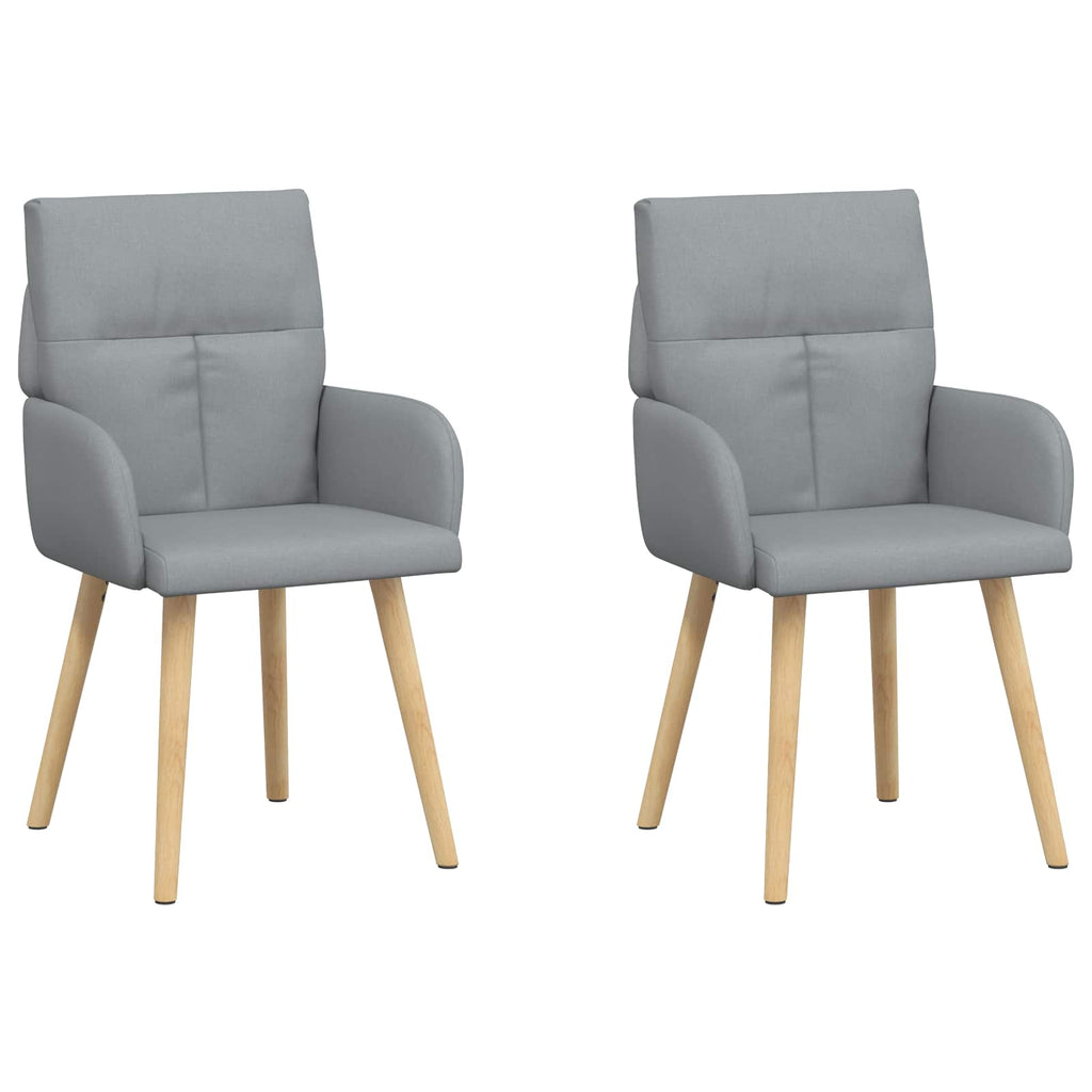 vidaXL Krzesła jadalne 2 pcs tkanina jasnoszary 60 x 56 x 96 cm
